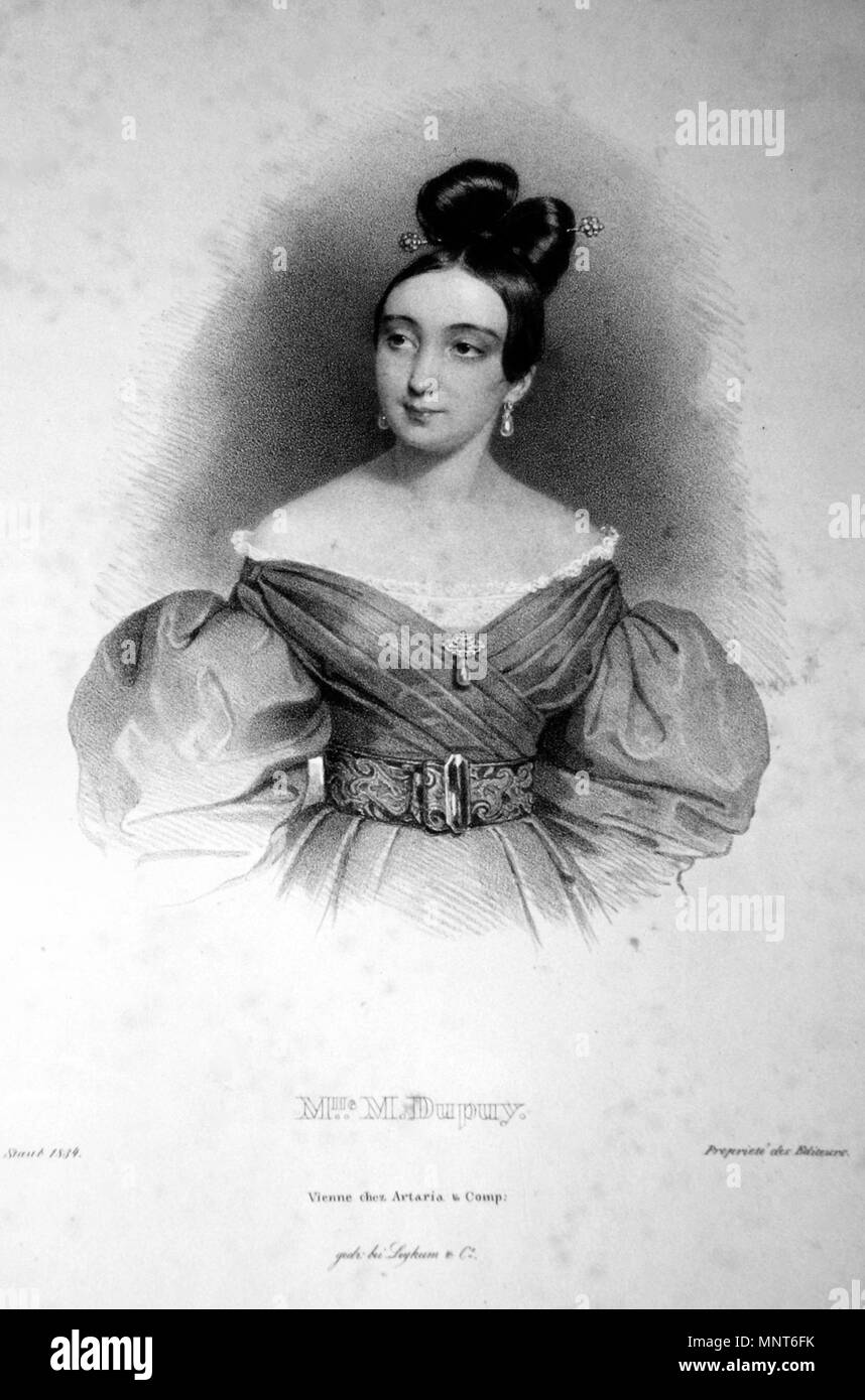 Fotocamere digitali Olympus . Deutsch: Mimi Dupuy, um 1830 französische Tänzerin in Wien. Lithographie von Andreas Staub, ca. 1830, . circa 1830. Andreas Staub (1806-1839) 895 Mimi Dupuy Staub Litho Foto Stock