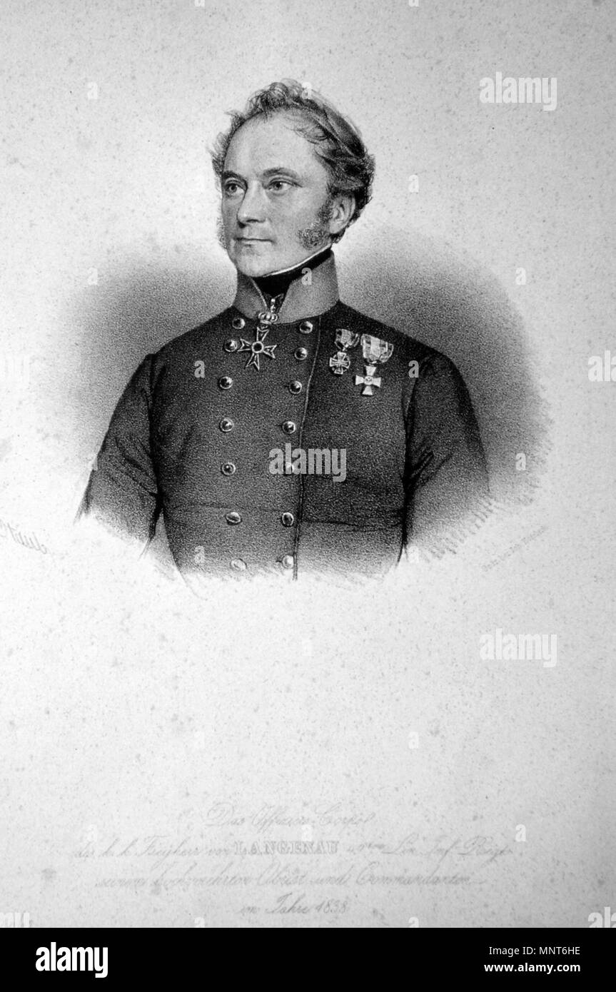 Fotocamere digitali Olympus . Deutsch: Karl Karaisl, Freiherr von Karais, (1785-1854) BMF, Generalmonturinspektor. Lithographie von Andreas Staub, 1838 . 1838. Andreas Staub (1806-1839) 759 Karl Karaisl Litho Foto Stock