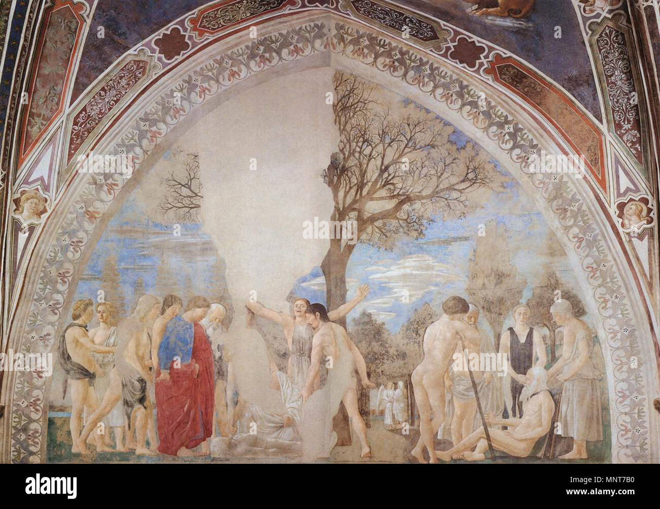 1. La morte di Adamo tra 1452 e 1466. 985 Piero della Francesca - 1. La morte di Adamo - WGA17474 Foto Stock