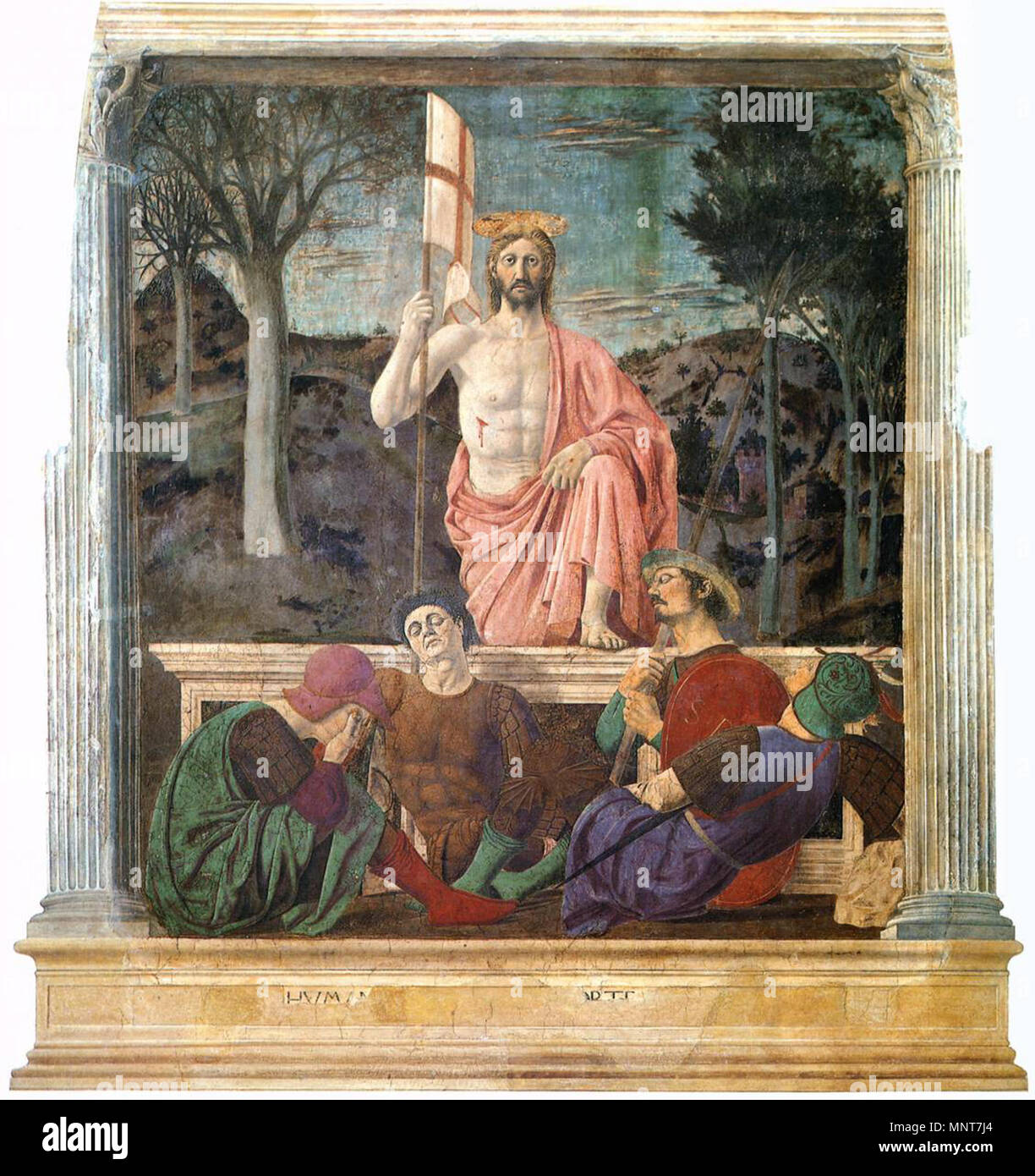 La risurrezione di Gesù Cristo tra 1463 e 1465. 986 Piero della Francesca - resurrezione - WGA17609 Foto Stock