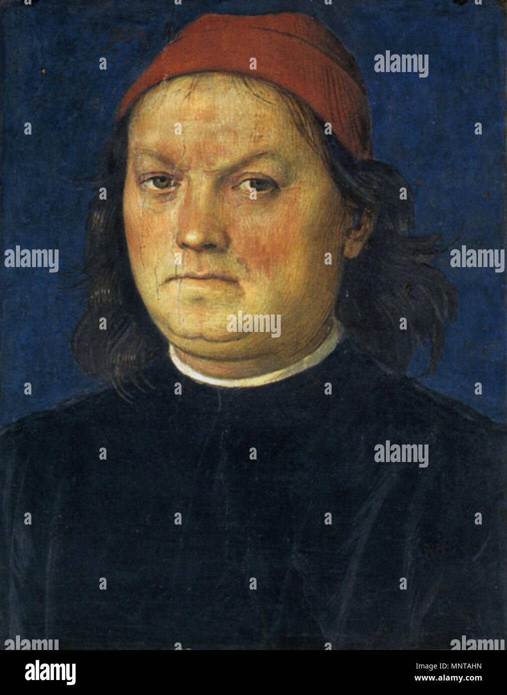 . Pietro Perugino: Collegio del Cambio (Autoritratto di Pietro Vannucci detto il Perugino). (Dettaglio/particolare) Cat no. 52 a Vittoria Garibaldi: Perugino. Catalogo completo. Octavo, Firenze 2000, ISBN 88-8030-091-1 . tra 1496 e 1500. Pietro Perugino (1446-1524) nomi alternativi nascita Nome: Pietro Vannucci Descrizione pittore italiano Data di nascita e morte tra circa 1445 e circa 1448 1523 Luogo di nascita e morte Città della Pieve Fontignano sede di lavoro Perugia, Firenze, Roma, Orvieto competente controllo : Q5827 VIAF: 228460912 ISNI: 0000 0003 8692 0520 ULAN: 500024544 Foto Stock
