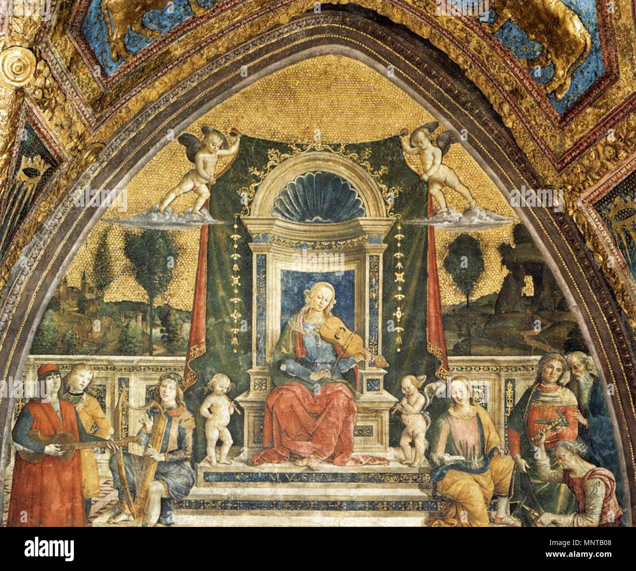 La musica tra il 1492 e il 1494. 999 Pinturicchio - Musica - WGA17817 Foto Stock
