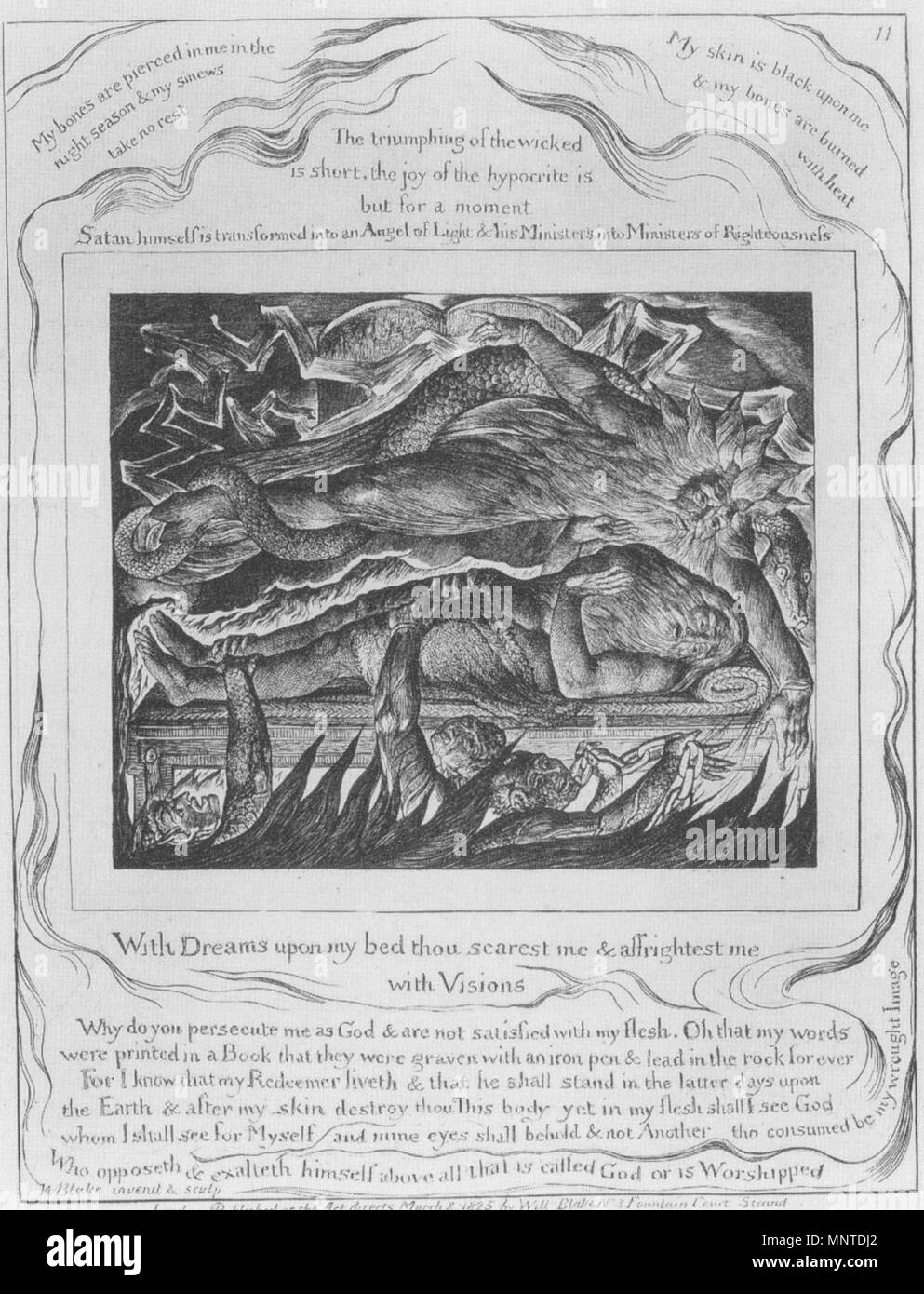 . Inglese: una riproduzione fotografica di una incisione di William Blake . scansionati da utente::Lithoderm, inciso da William Blake 722 Processo del male sogni Foto Stock
