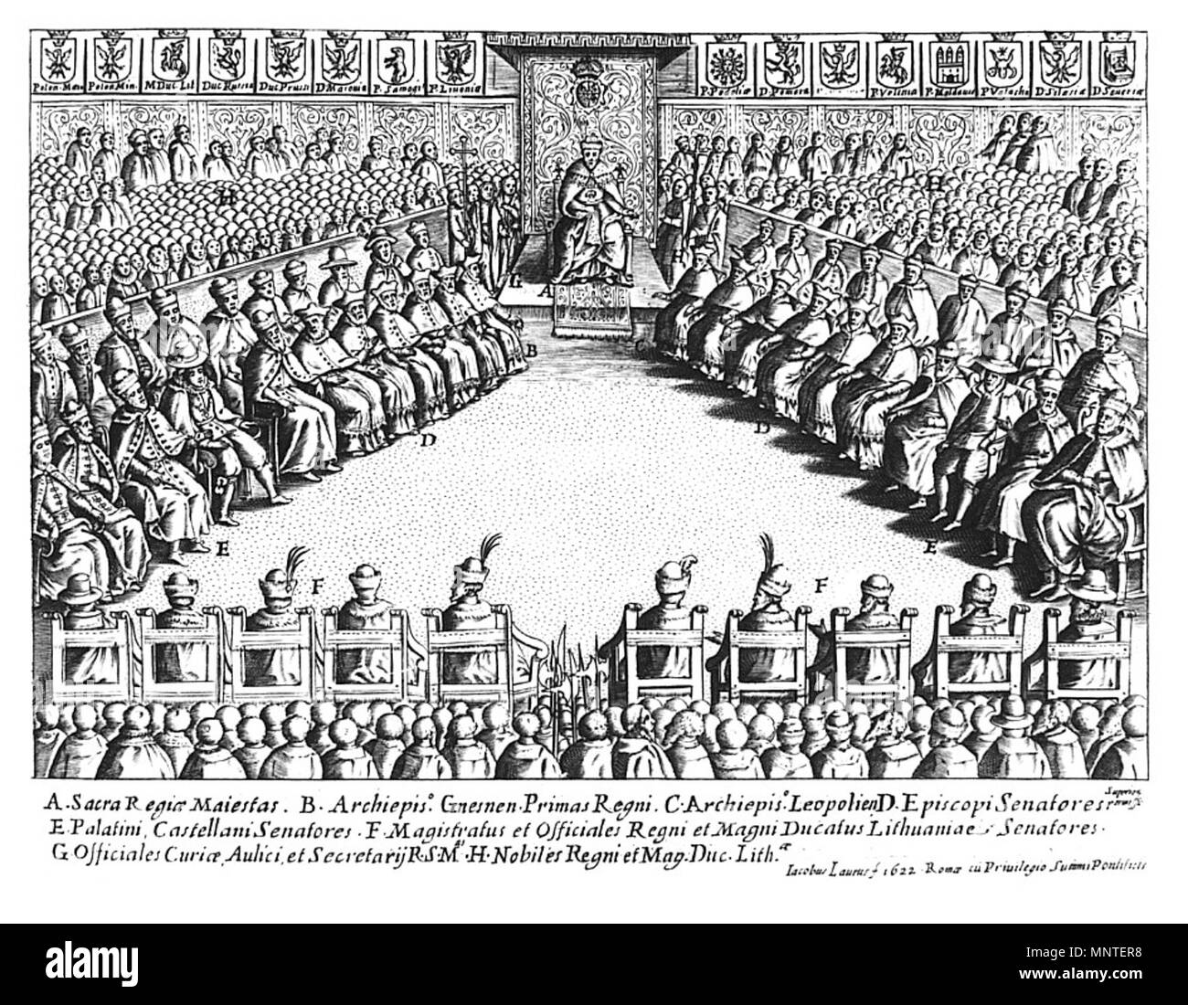 . Inglese: Polsih Sejm sotto il regno di Sigismondo III Vasa . 1622. 1011 Sejm Polacco sotto il regno di Sigismondo III Vasa Foto Stock