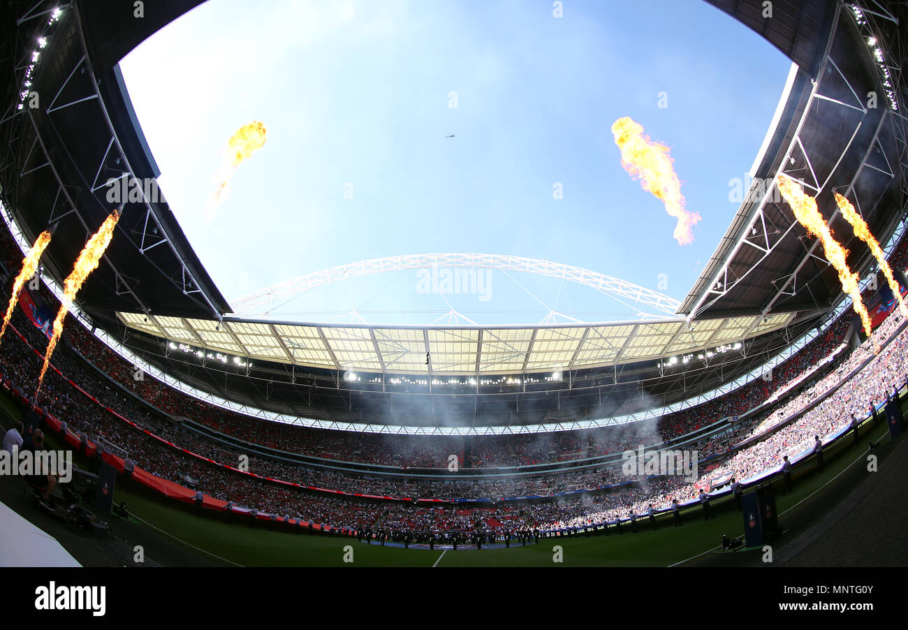 Vista generale del Wembley Stadium durante la Emirates FA Cup finale allo stadio di Wembley, Londra. Foto Stock