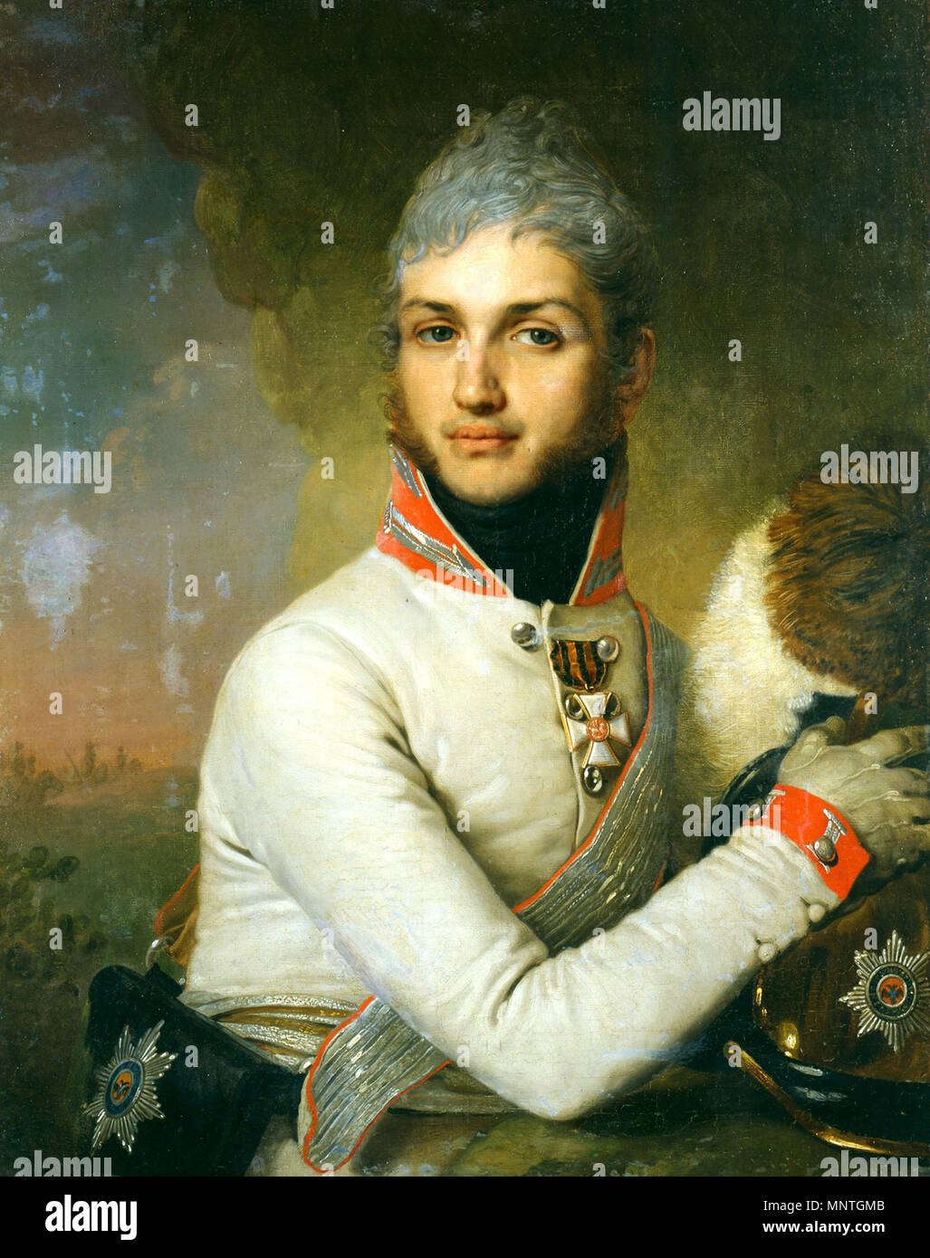 Ïîðòðåò êíÿçÿ Íèêîëàÿ Ãðèãîðüåâè÷à Ðåïíèíà-Âîëêîíñêîãî . Портрет князя Николая Григорьевича Репнина-Волконского . 1806. Vladimir Borovikovsky (1757-1825) nomi alternativi Vladimir Lukič Borovikovskij, Vladímir Lukich Borovikovski, Wladimir Lukitsch Borowikowski Descrizione Russian-Ukrainian pittore iconografo e Data di nascita e morte 24 luglio 1757 (nel calendario giuliano) 6 aprile 1825 (nel calendario giuliano) Luogo di nascita e morte Myrhorod, Ucraina San Pietroburgo posizione di lavoro Mosca, San Pietroburgo Autorità controllo : Q262098 VIAF: 27882674 ISNI: 0000 0001 2100 202X ULAN: 50001 Foto Stock