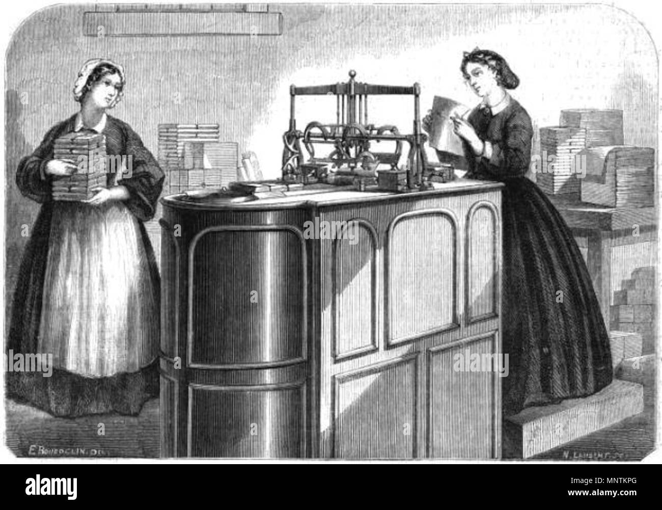 838 Machine à envelopper le chocolat (1862) Foto Stock