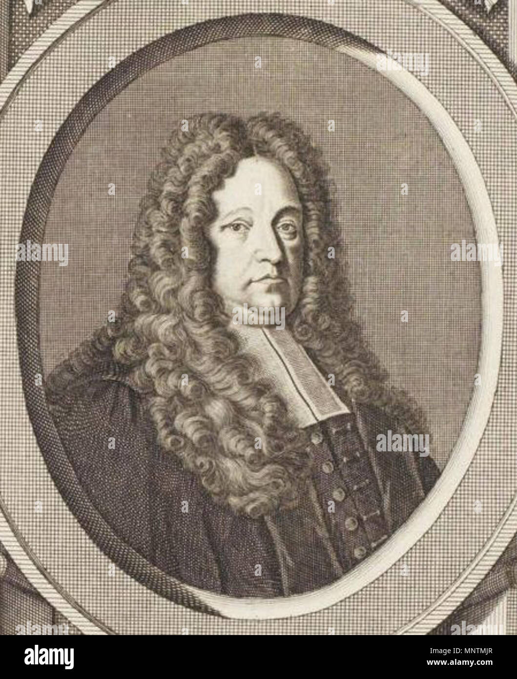 . Deutsch: Porträt des prof. Dr. Jur. Georg Radow (1635-1699), Syndicus der Hansestadt Lübeck. prima del 1699. Unknown 1037 Radow Georg Foto Stock