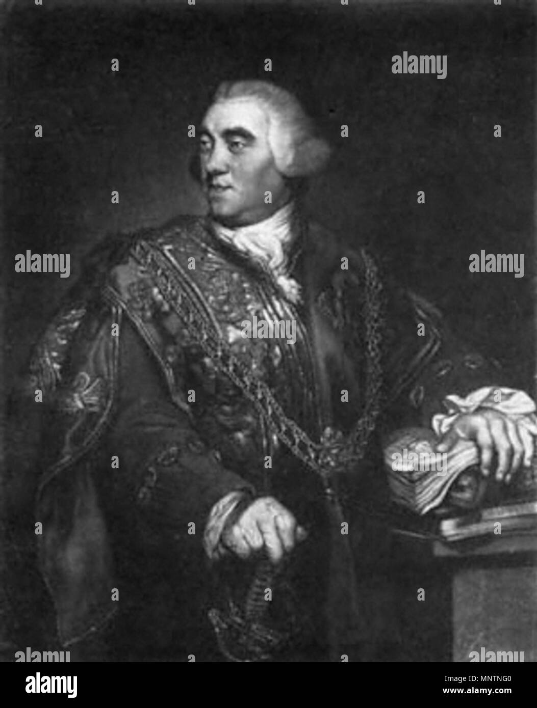. Somerset Herald Ralph Bigland nel 1771. 1771. Charles Townley 1041 Ralph Bigland Foto Stock