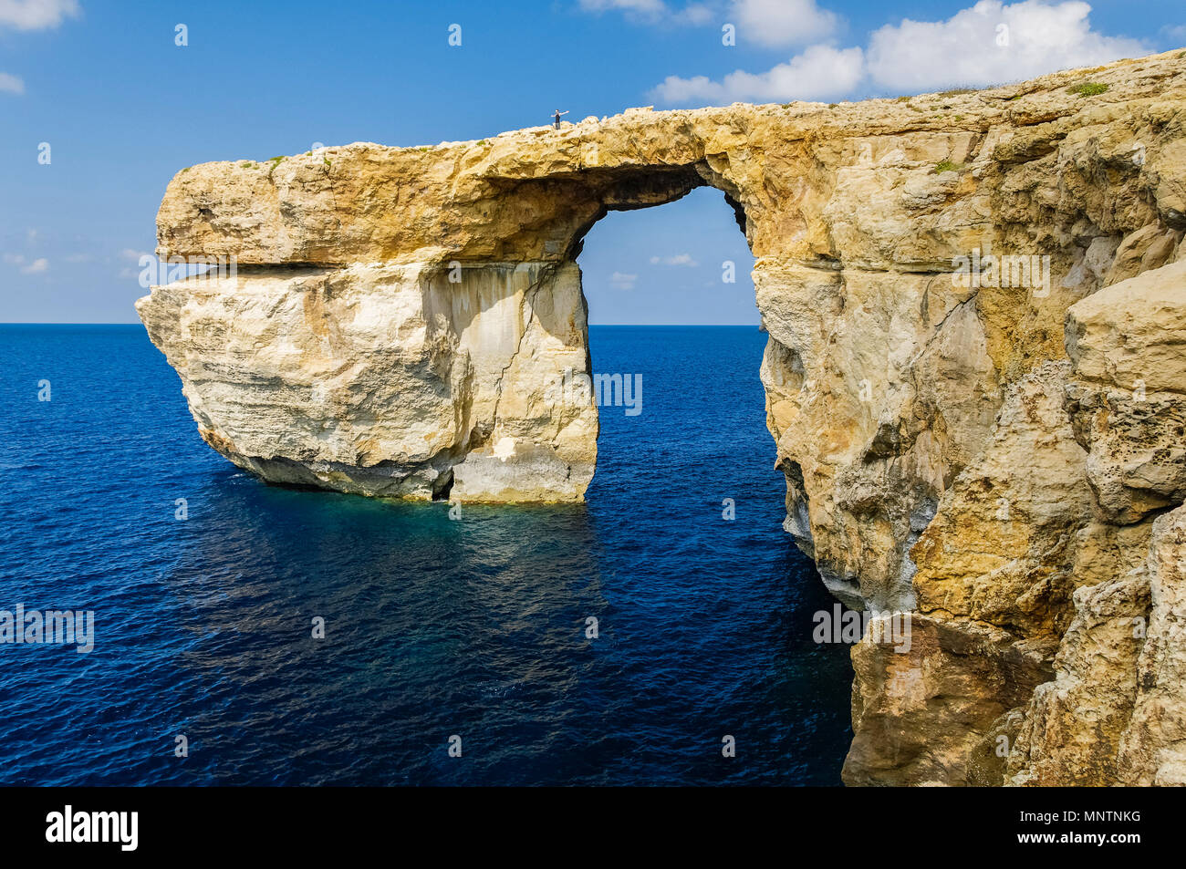 Azure Window o finestra di Dwejra, Gozo, Malta, Mar Mediterraneo, Oceano Atlantico Foto Stock