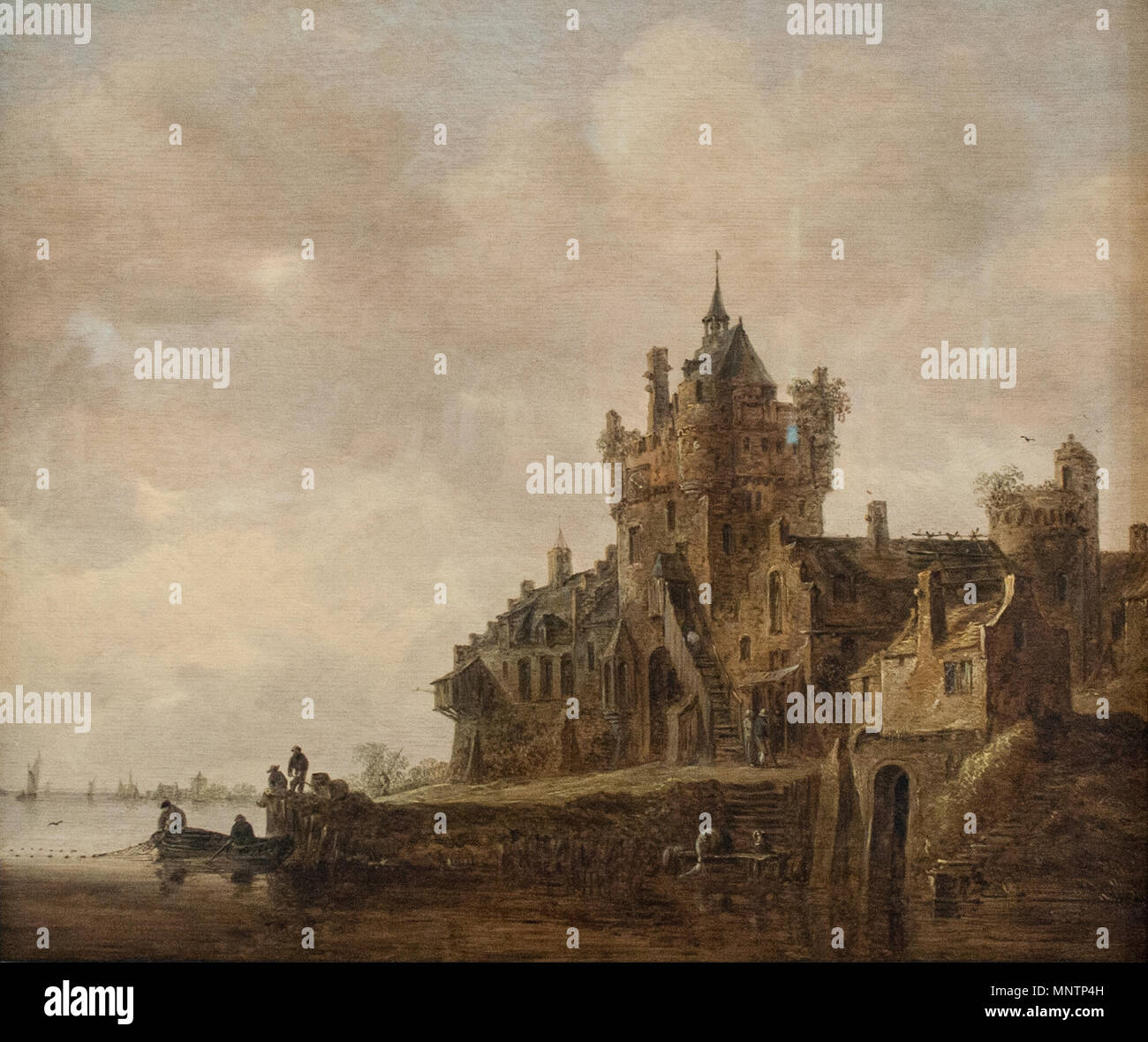 Antico cancello di castello a Nijmegen 1648. 704 Jan van Goyen - Castello antico cancello di Nijmegen Foto Stock