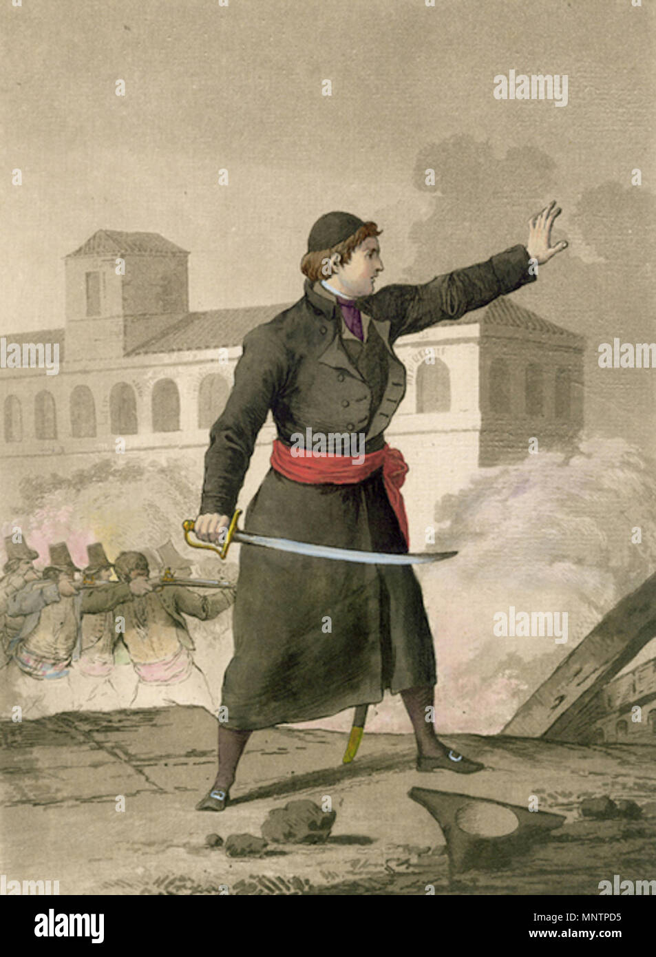 . Santiago Sas, heróico defensor de la Ciudad de Zaragoza. 1808. Fernando Brambila 1095 Santiago Sas (ritagliate) Foto Stock
