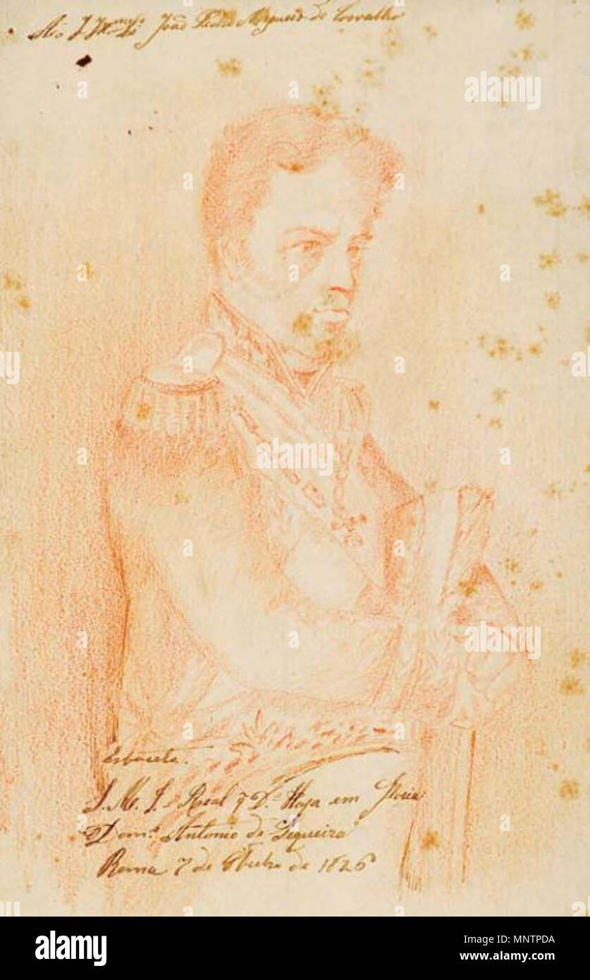 1045 Rei João VI (7 Outubro 1826), sanguigna su carta - Domingos António Sequeira Foto Stock