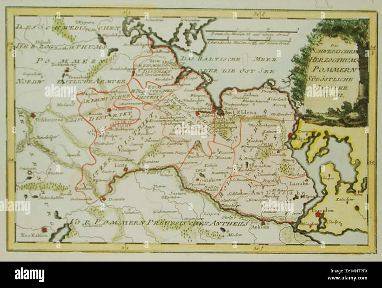 . Deutsch: Des Schwedischen Herzogthums Pommern Südöstliche Aemter. Nro. 331. Kolorierter Kupferstich, ca. 20 × 30,5 cm . 1795/1796. Franz Johann Joseph von Reilly (1766-1820) nomi alternativi Reilly, Franz Johann Joseph von Descrizione editore austriaco e scrittore Data di nascita e morte 18 Agosto 1766 6 luglio 1820 Luogo di nascita e morte a Vienna il periodo di lavoro 1790 - 1800 Sede di lavoro autorità di Vienna : controllo Q113944 VIAF: 102371035 ISNI: 0000 0001 1839 240X LCCN: N88624007 GND: 118748017 SUDOC: 158784243 WorldCat 1047 Reilly 331 Foto Stock