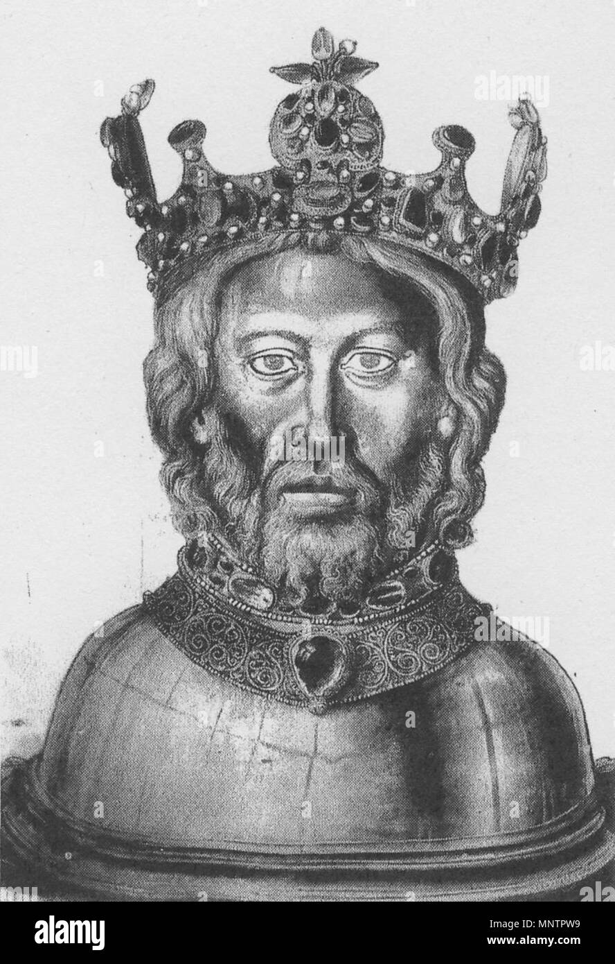 . Deutsch: Das Büstenreliquiar Ottos II. mit Lilienkrone . 1525. Unknown 1048 Reliquiar Ottone II Foto Stock