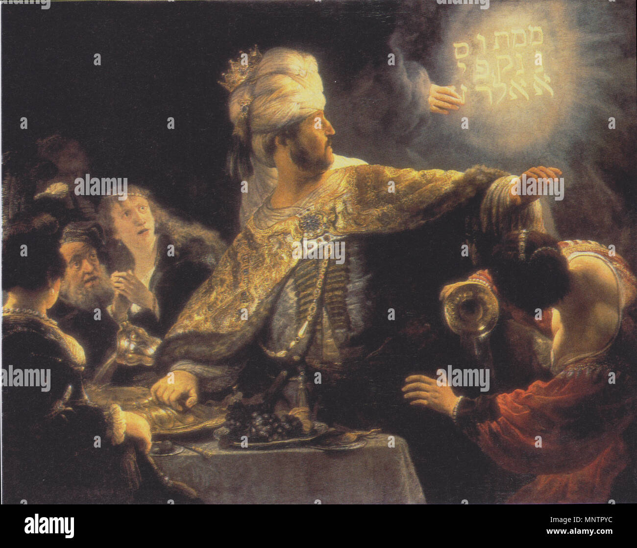 Belshatsar la festa di circa 1635-1638. 1048 Rembrandt - Das gastmal des Belsazar Foto Stock