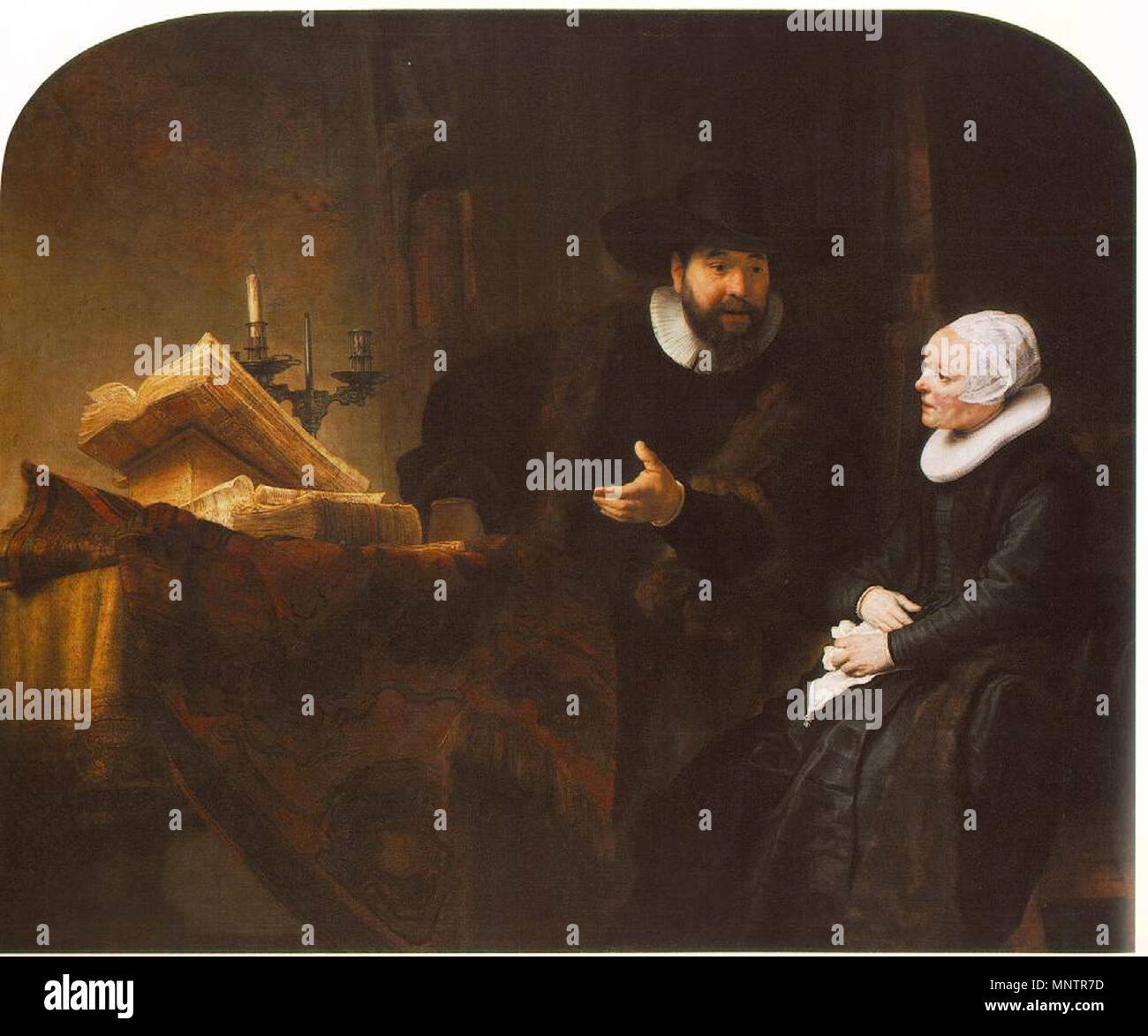 Il Ministro Mennonita Cornelis Claesz. Anslo in conversazione con sua moglie Aaltje 1641. 1050 Rembrandt - Il Ministro Mennonita Cornelis Claesz. Anslo in conversazione con sua moglie Aaltje - WGA19142 Foto Stock
