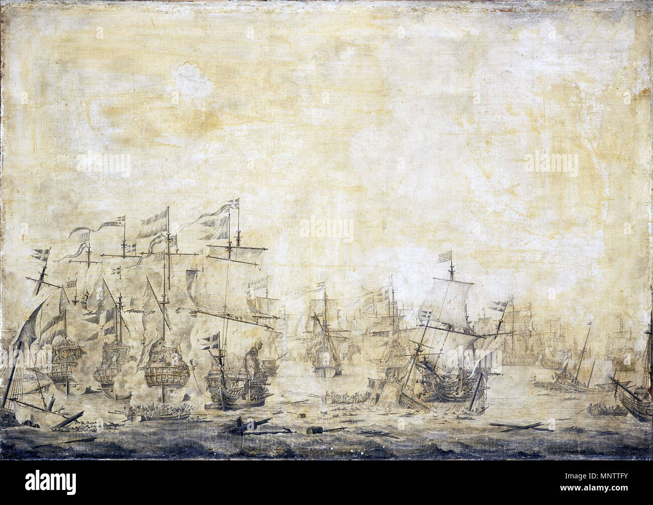 Episodio della battaglia del suono tra la parte olandese e svedese flotte, 8 novembre 1658.[1] titolo alternativo(s): Episodio uit de scoria op het Sont, 8 nov 1658 algemeen overzicht na de zeeslag incontrato v.l.n.r. de 'Carolus', de 'Eendraght', de Mercurius', de "Rotterdam", de Pelikan', de 'Morgenstjarna', de "Dimezzare Maen', de 'Krona' en de 'Brederode".[2] del 1660 circa. 1128 scoria in de Sont - Battaglia del suono, 8 novembre 1658-3 (Willem van de Velde I, 1693) Foto Stock