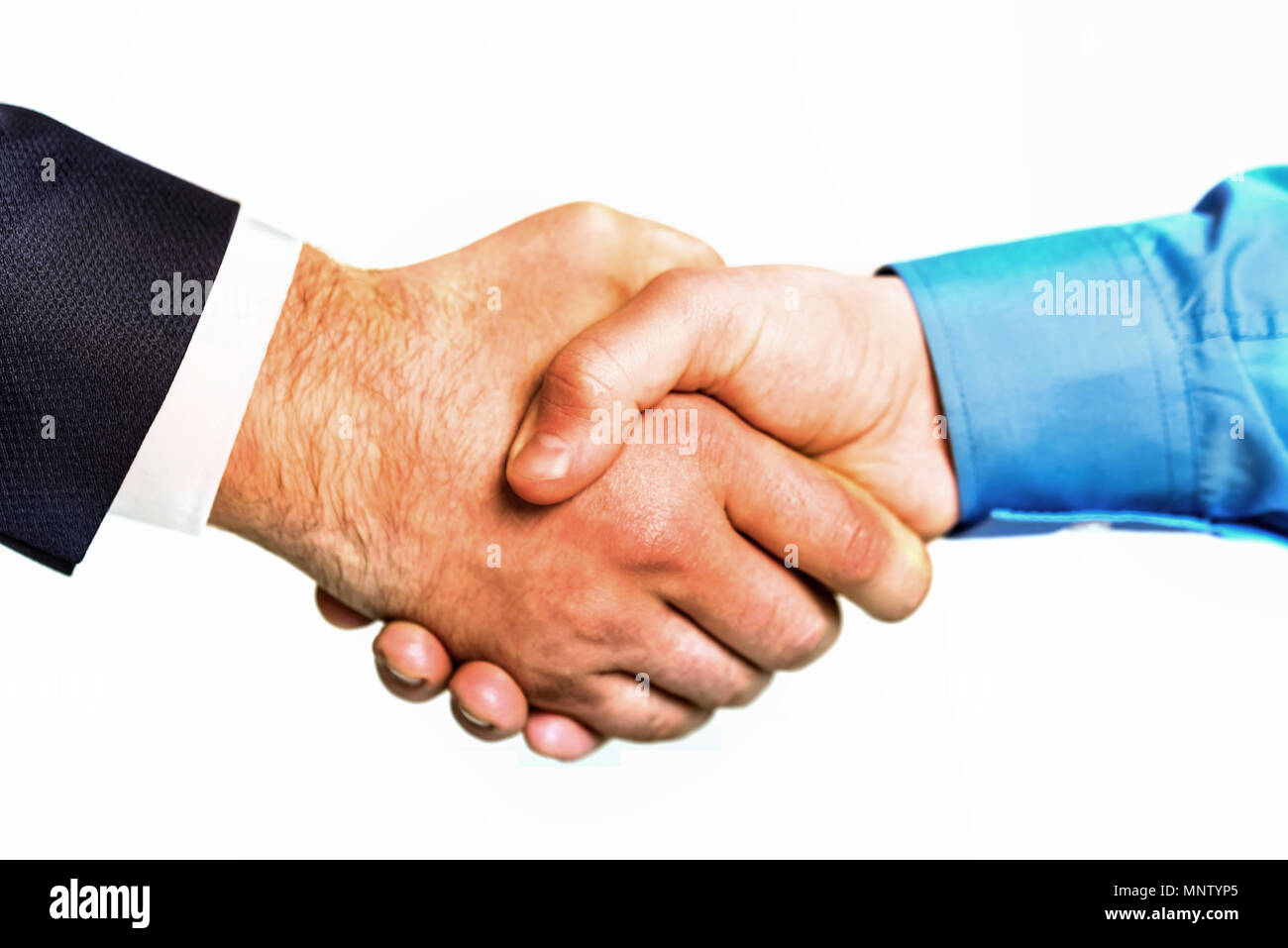 Business isolato di handshake Foto Stock