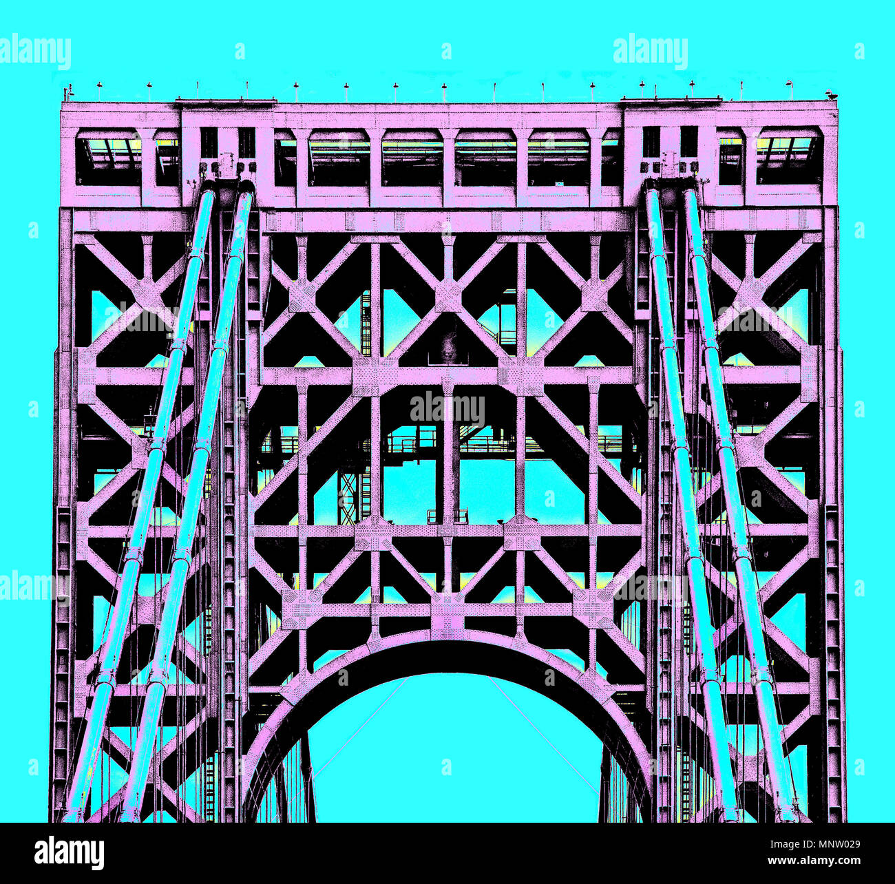 New York George Washington Bridge Posterized rendering. Foto Stock