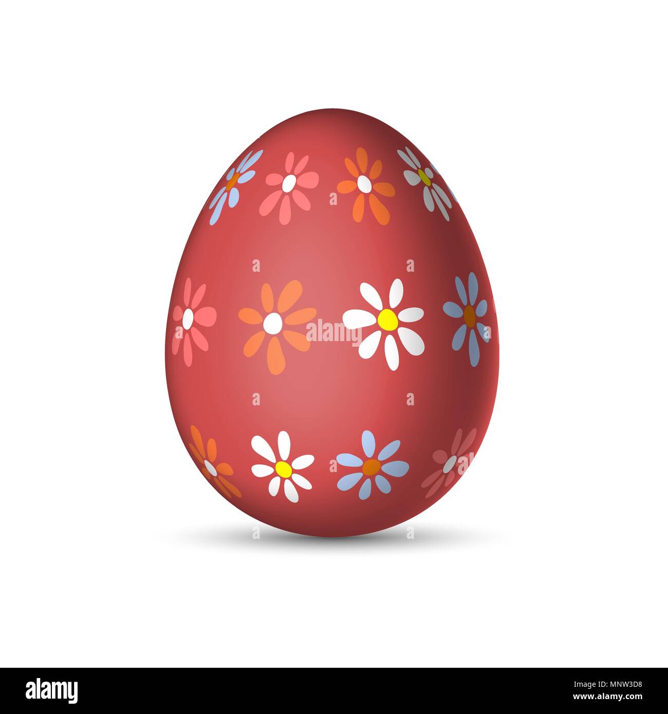 Uovo di Pasqua con un pattern di fiori Illustrazione Vettoriale