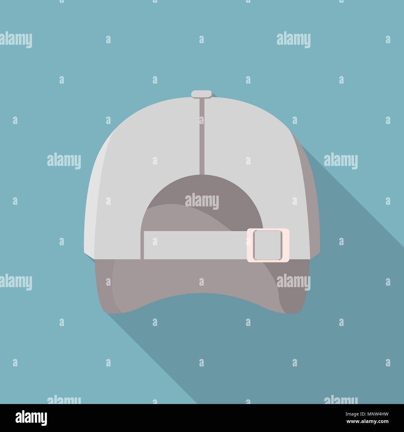 Retro di grigio cappello da baseball icona, stile piatto Illustrazione Vettoriale