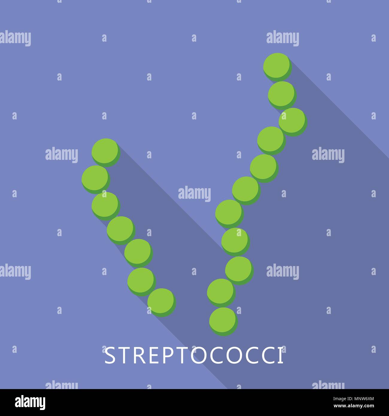 Icona di streptococchi, stile piatto Illustrazione Vettoriale