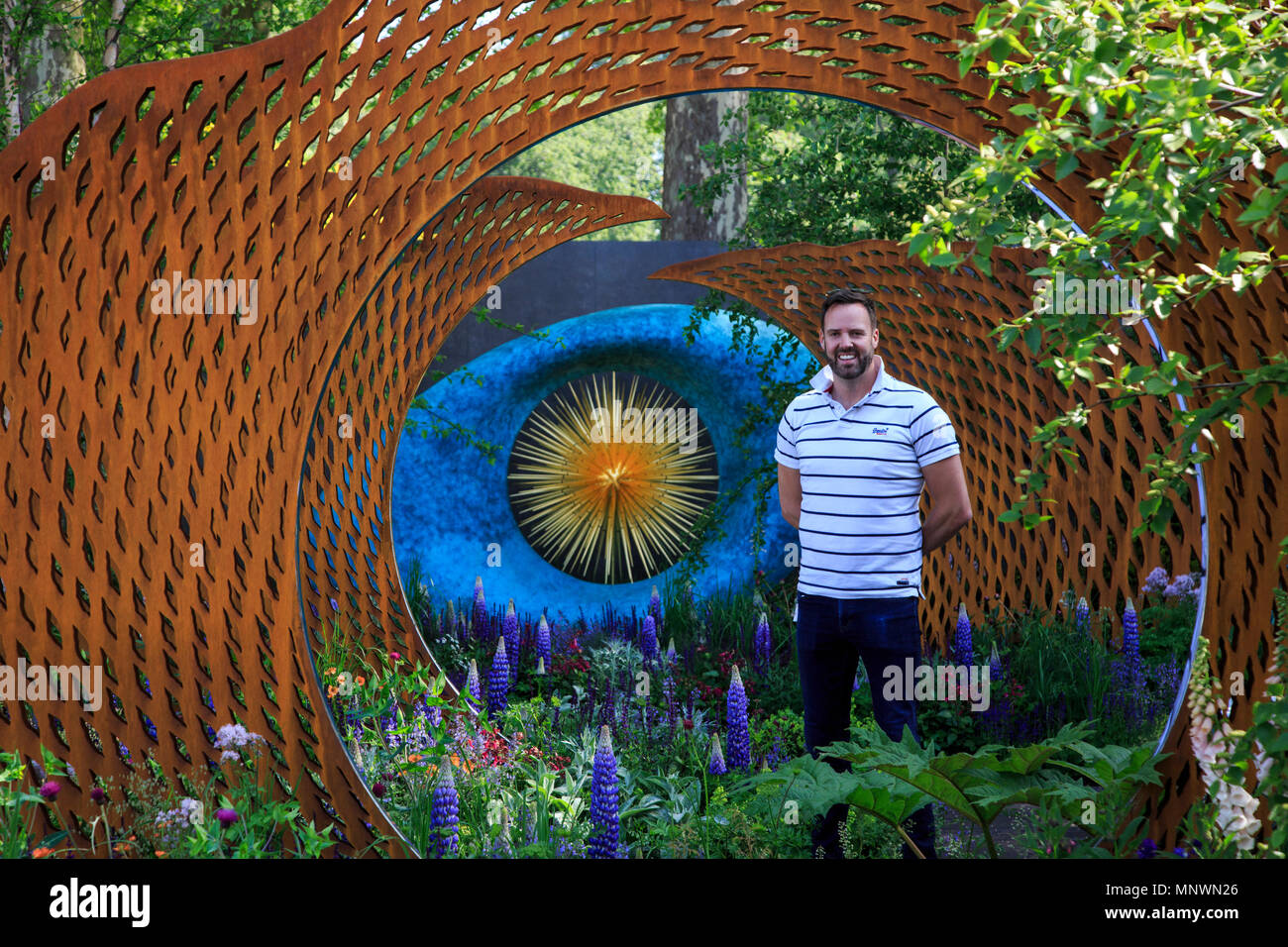 Londra, Regno Unito. Il 20 maggio 2018. Il David Harbor e Savills giardino disegnato da Nic Howard (nella foto). I preparativi sono a buon punto per l'inizio del Chelsea Flower Show. Foto: Bettina Strenske/Alamy Live News Foto Stock