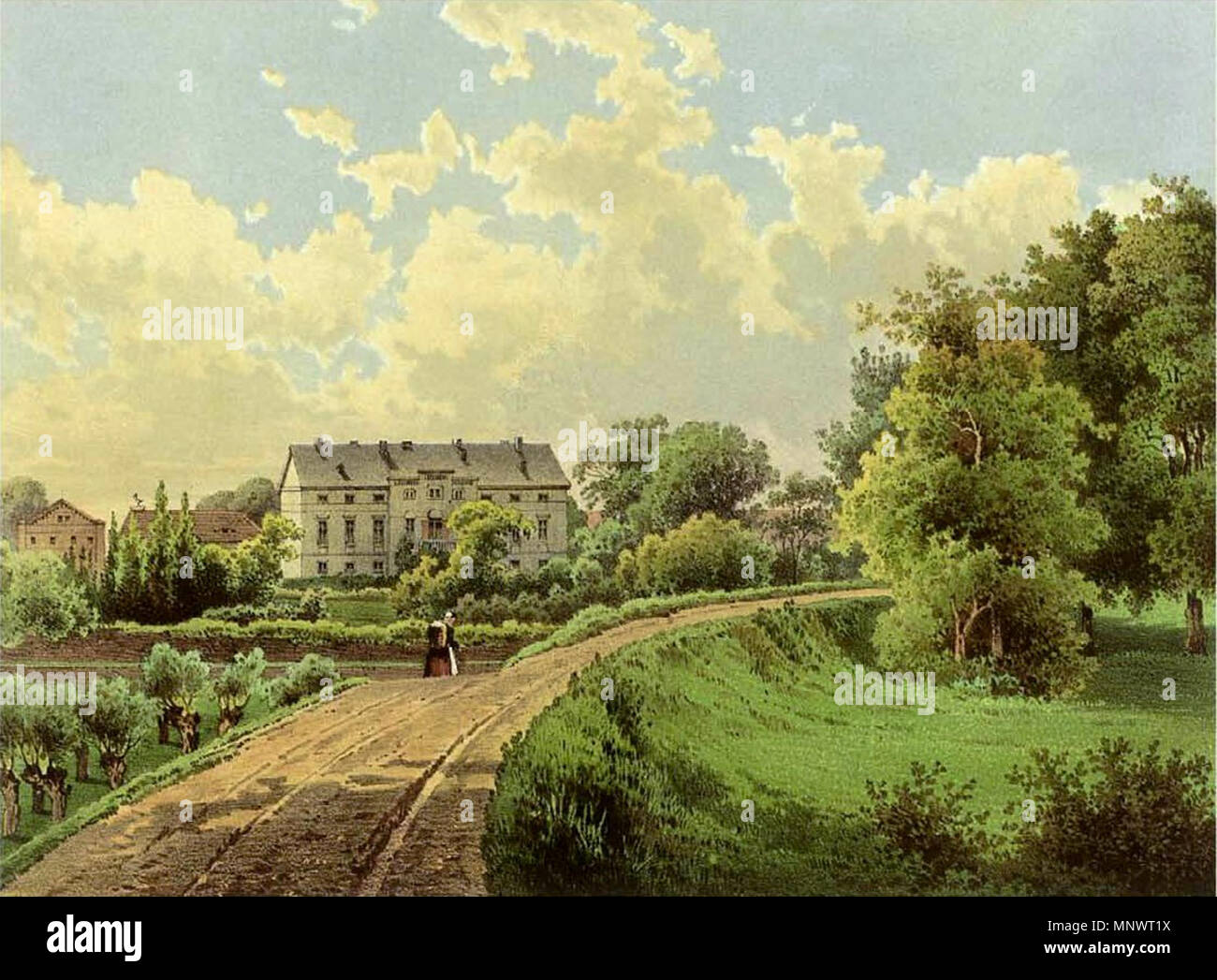 . Deutsch: Rittergut Kannenberg, Kreis Osterburg, Provinz Brandenburg . tra il 1857 e il 1883. Theodor Albert (Magdeburg 1822-1867, Berlino), Alexander Duncker (1813-1897) 1065 Rittergut Kannenberg Sammlung Duncker Foto Stock