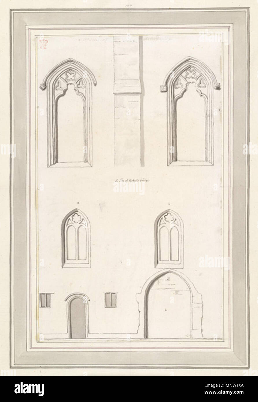 Inglese: Weston-super-Mare Abbey, lato sud . vista del lato sud delle rovine di Weston-super-Mare Abbey, East Sussex, Inghilterra 1068 Abbazia di Weston-super-mare lato sud di Samuel Hieronymus Grimm 1773 Foto Stock