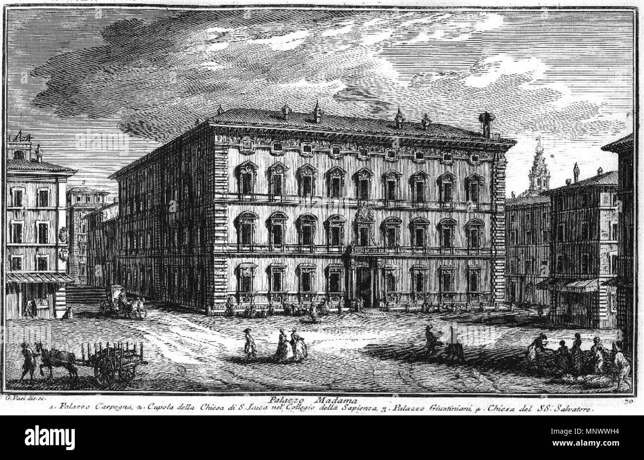 . Incisore italiano e architetto 1071 Roma - Palazzo Madama Foto Stock