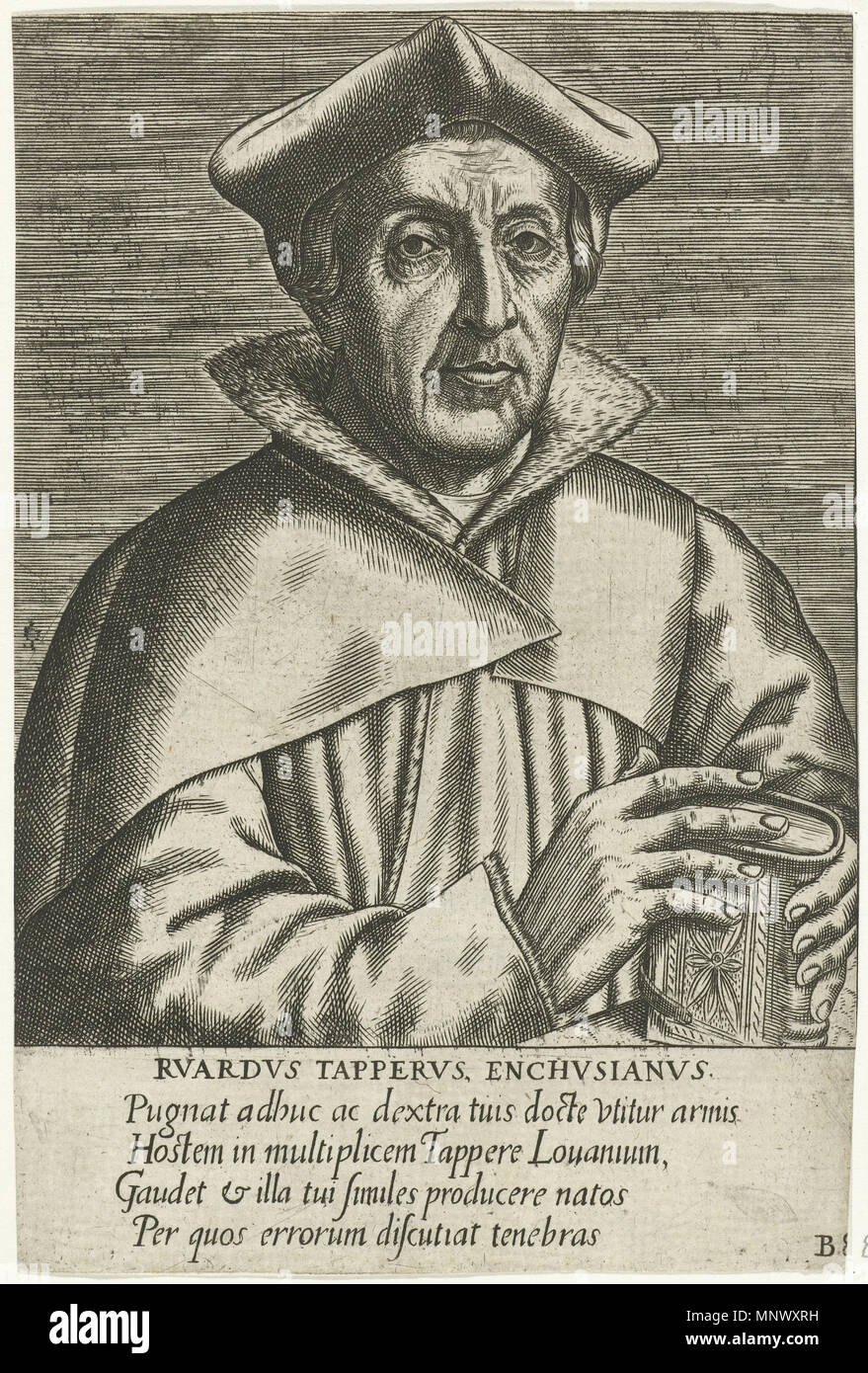 . Inglese: Ritratto di Ruard maschiatore incisi da Philip Galle (1572) . 1572. Philip Galle 1076 Ruard maschiatore Foto Stock