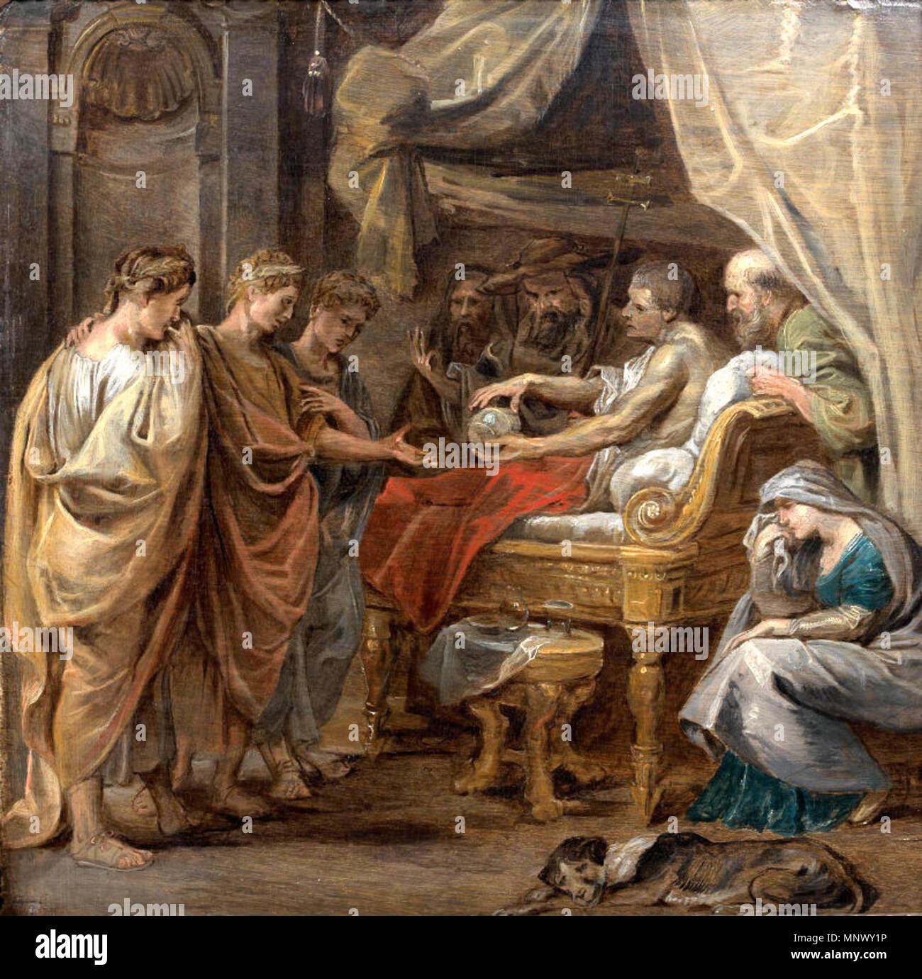 La morte di Costantino il Grande 1622. 1077 Peter Paul Rubens 209 Foto Stock