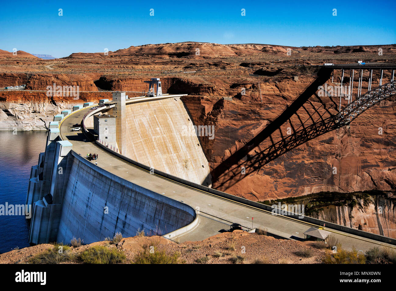 Glen Canyon Dam, vicino pagina, Arizona Foto Stock