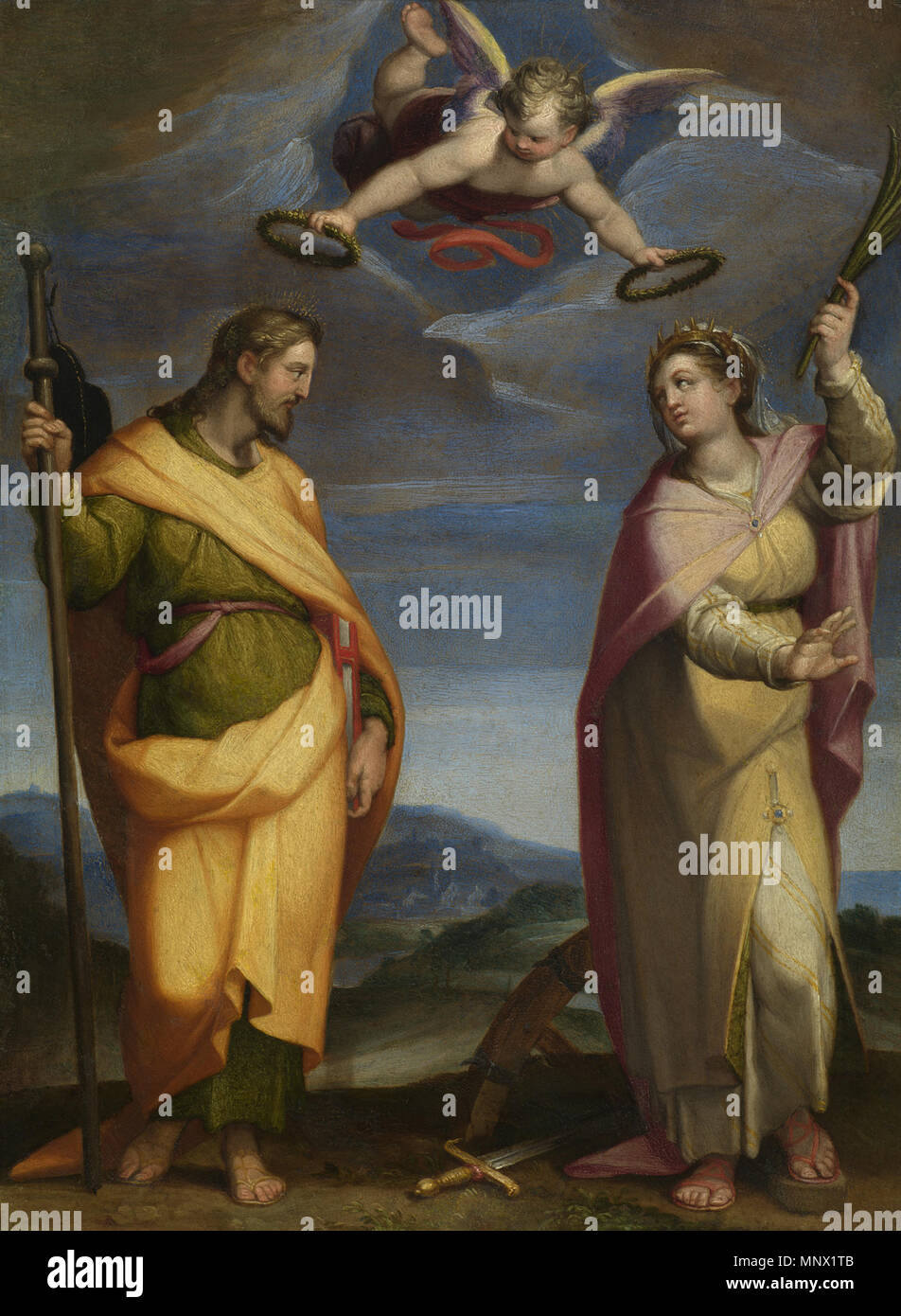 San Giacomo Maggiore e Santa Caterina di Alessandria circa 1565. 1088 Samacchini, San Giacomo Maggiore e Santa Caterina di Alessandria Foto Stock