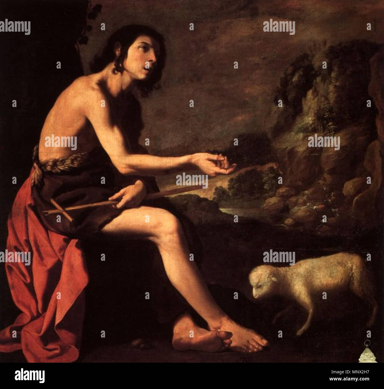 1091 San Juan Bautista de Francisco de Zurbarán. (Catedral de Sevilla) Foto Stock