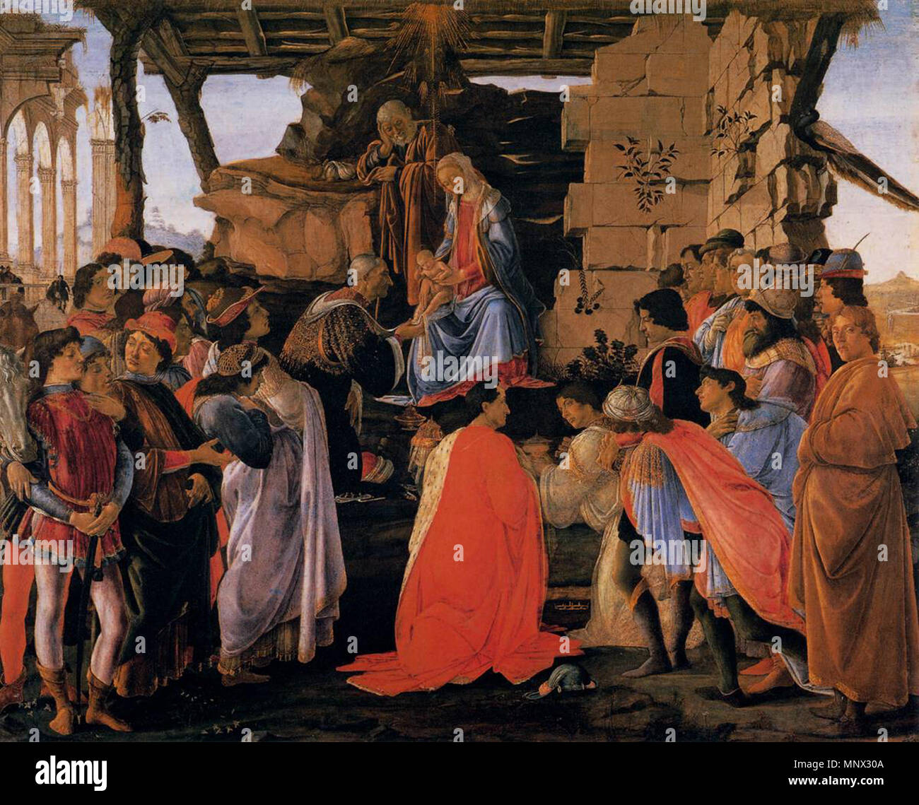 L Adorazione dei Magi circa 1475. 1092 Sandro Botticelli - Adorazione dei Magi - WGA2702 Foto Stock