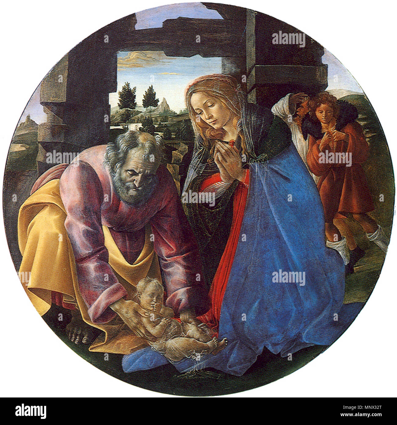 Inglese: la Natività da 1490 fino al 1495. 1093 Sandro Botticelli - Natività (Gardner Museum) Foto Stock