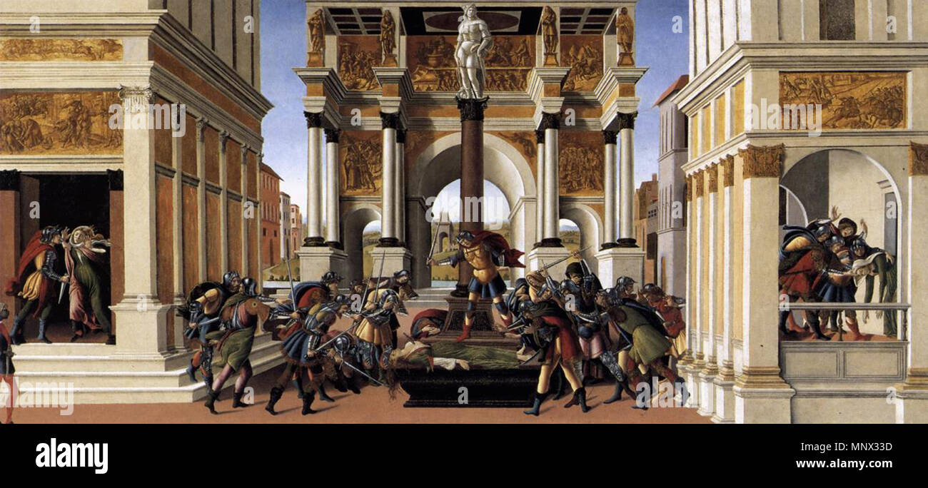 La storia di Lucrezia tra 1496 e 1504. 1093 Sandro Botticelli - La storia di Lucrezia - WGA02818 Foto Stock