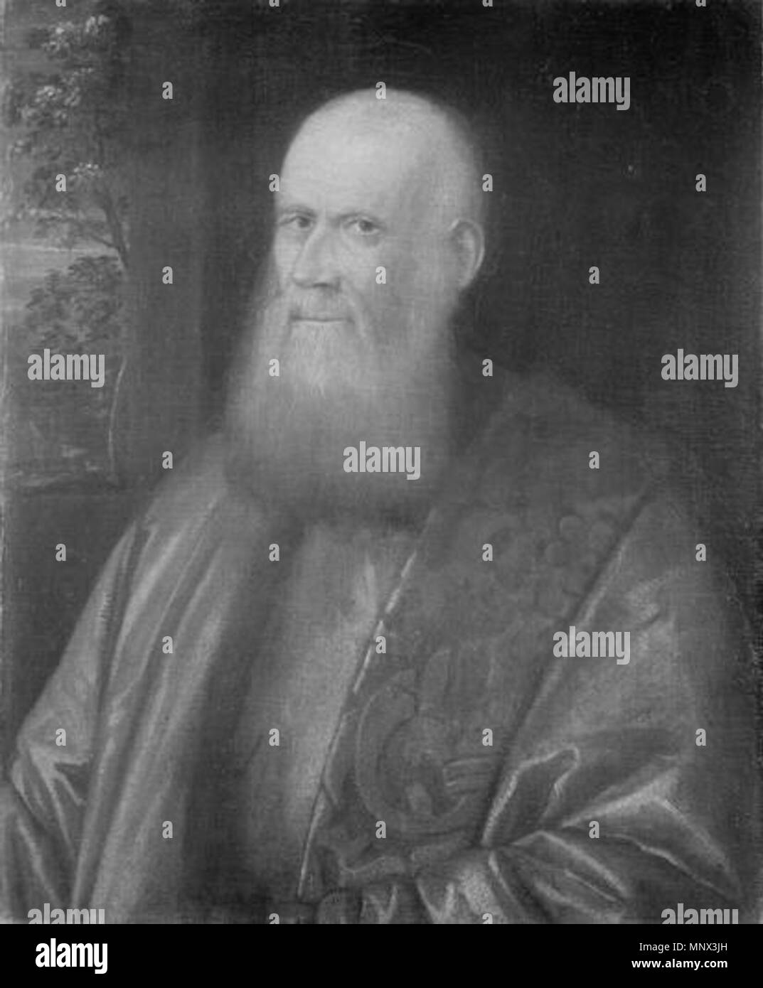 . Italiano: Autore Santo Zago (attibuzione) Anagrafica Venezia 1500 circa - ante 1568 Titolo Ritratto di senatore veneziano Datazione 1550 circa Provenienza collezione Guglielmo Lochis, 1866 Tipologia dipinto tecnica olio su tela Inventario 81LC00149 uso impropio 77 x 63 cm collocazione non esposto . 8 aprile 2017. Santo Zago 1095 Santo Zago - Senatore Veneziano - Accademia Carrara - Bergamo Foto Stock