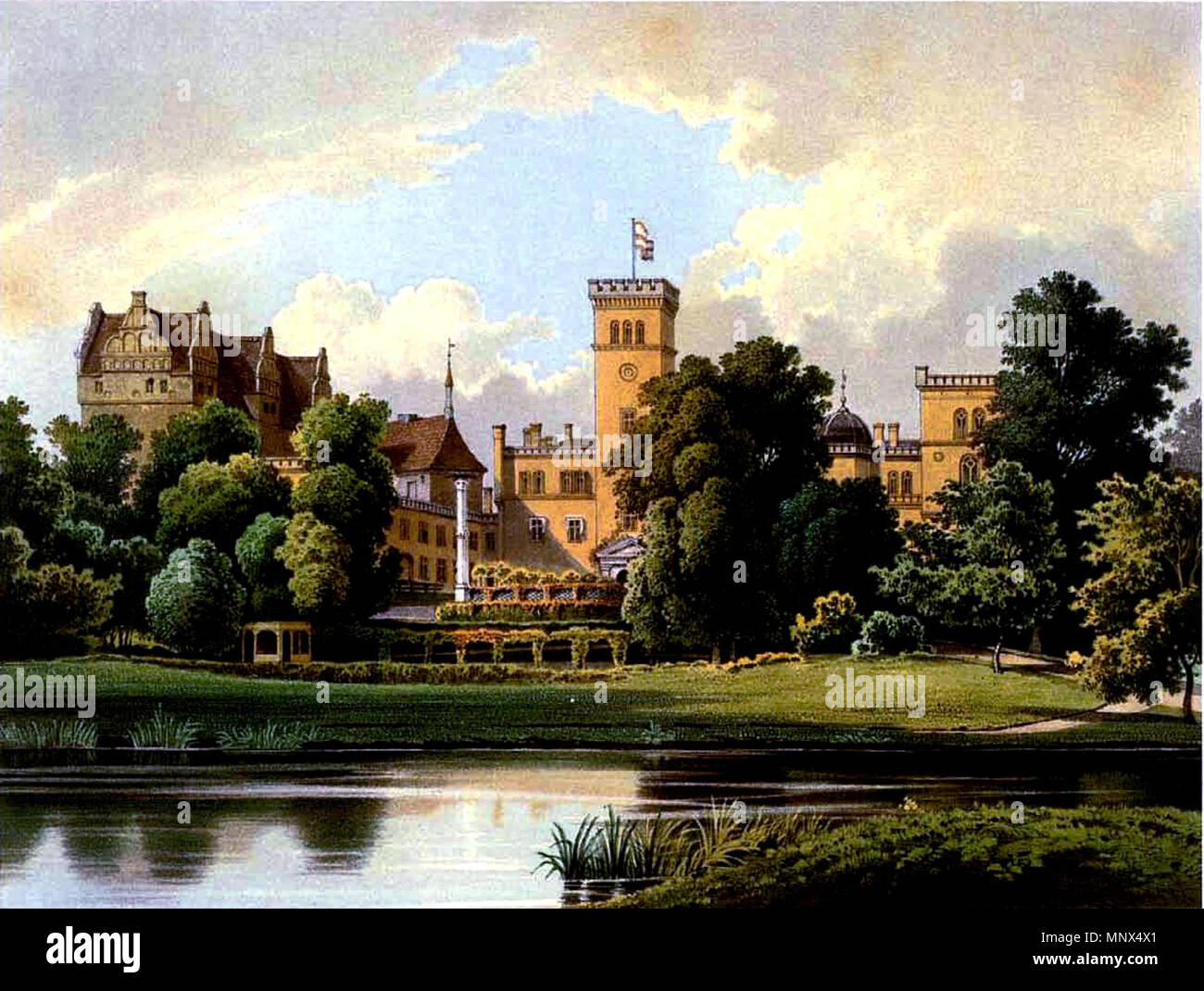 . Deutsch: Schloss Boitzenburg, Kreis TemplinProvinz Brandeburgo . tra il 1857 e il 1883. Theodor Albert (Magdeburg 1822-1867, Alexander Duncker (1813-1897) 1100 Schloss Boytzenburg Sammlung Duncker Foto Stock