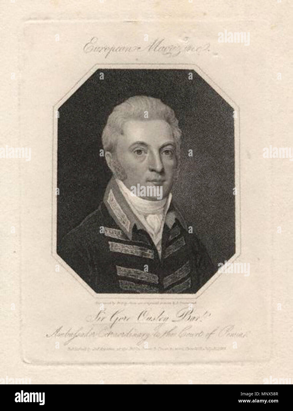 Da; dopo William Ridley; Samuel Drummond,print,pubblicato 1810 . Illustrazioni relative alla famiglia Ouseley - in questo caso Sir Gore Ouseley. Nato Monmouthshire nel 1770. Attivi in india (Lucknow) e di Persia. 1810. da William Ridley (morto nel 1838), dopo Samuel Drummond (morto 1844) incisione imbianchini, pubblicato 1810 950 MW39807 Gore Ouseley Foto Stock