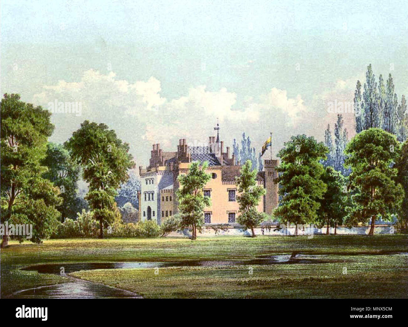 . Schloss Vederese, Calau, Brandeburgo . tra il 1857 e il 1883. Theodor Albert (Magdeburg 1822-1867, C. G. Gemeinert, Alexander Duncker (1813-1897) 1102 Schloss Vederese Sammlung Duncker Foto Stock