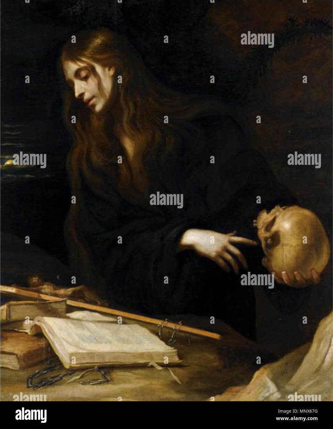 . Español: Magdalena. Óleo sobre lienzo, 110 x 88,5 cm. Seconda metà del XVII secolo. Mateo Cerezo (1637-1666) nomi alternativi Mateo Cerezo il giovane, Mateo Cerezo II Descrizione pittore spagnolo Data di nascita e morte prima del 19 aprile 1637 29 Giugno 1666 Luogo di nascita e morte Burgos Madrid sede di lavoro Madrid, Valladolid competente controllo : Q1393359 VIAF: 13194757 ISNI: 0000 0000 6680 4002 ULAN: 500030579 LCCN: nr88007770 WGA: CEREZO, Mateo il giovane WorldCat 843 Magdalena (Mateo Cerezo) Foto Stock