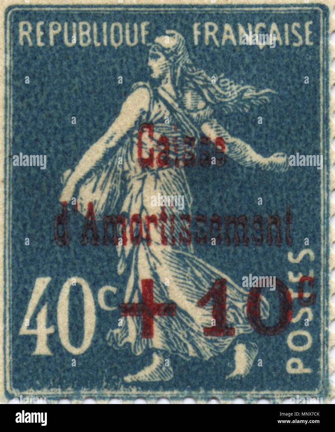 . Français : Tipo Semeuse camée, série Amortissement, 40 c. + 10 c. Il 26 settembre 1927. Louis-Oscar Roty (1846-1911) nomi alternativi Oscar Roty Descrizione medaglia francese incisore, Data di nascita e morte 11 Giugno 1846 23 marzo 1911 Luogo di nascita e morte Parigi Parigi competente controllo : Q2621732 VIAF: 71221857 ISNI: 0000 0000 6642 0455 ULAN: 500123469 LCCN: no2008184143 GND: 174331223 WorldCat 1111 Semeuse Amort 40plus10 Foto Stock