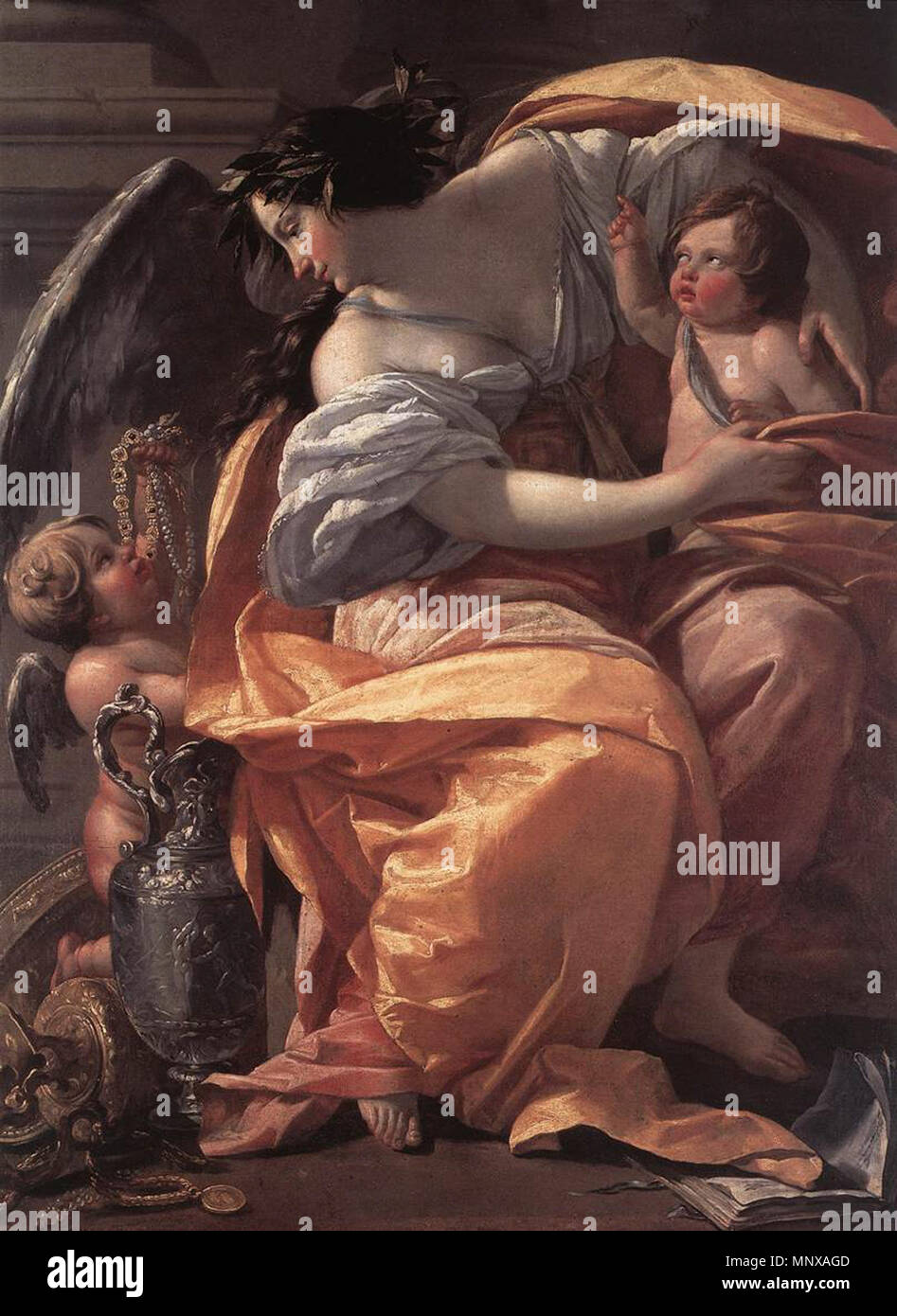 Francese: La Richess Allegoria della ricchezza tra 1630 e 1635. 1122 Simon Vouet - Allegoria della ricchezza - WGA25369 Foto Stock