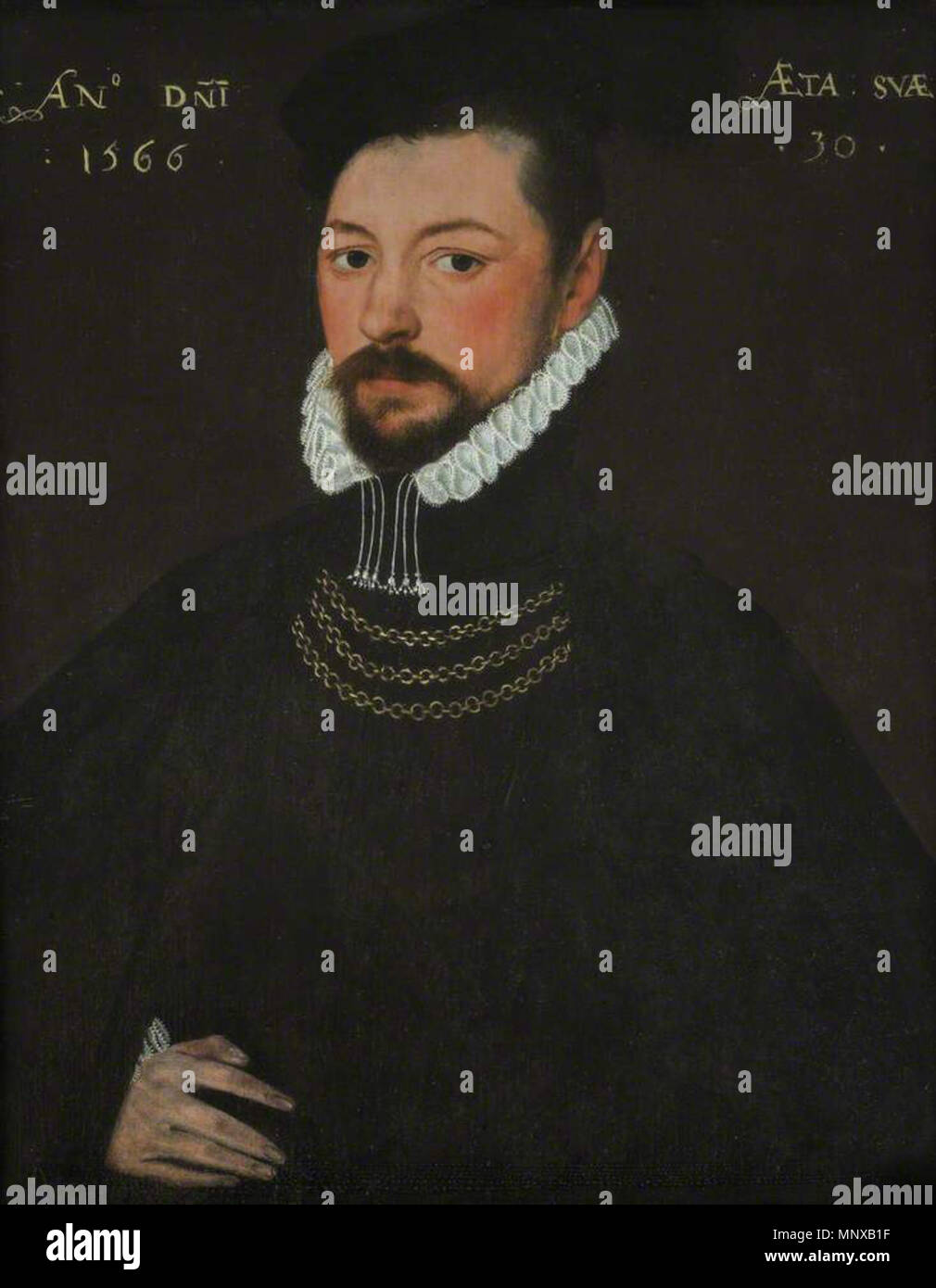. Inglese: Ritratto di Sir Edmund Huddleston (1536-1606). . 1566. 1124 Sir Edmund Huddleston Foto Stock