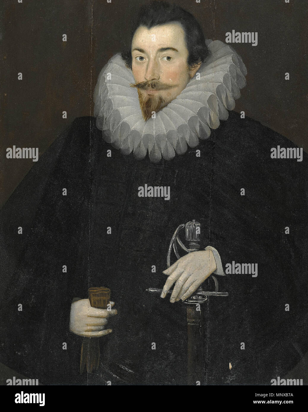 Sir John Harington . Inglese: Ritratto di Sir John Harington (1561-1612). . Circa 1590-95[1]. 1124 Sir John Harington, attribuito a Hieronimo Custodis Foto Stock