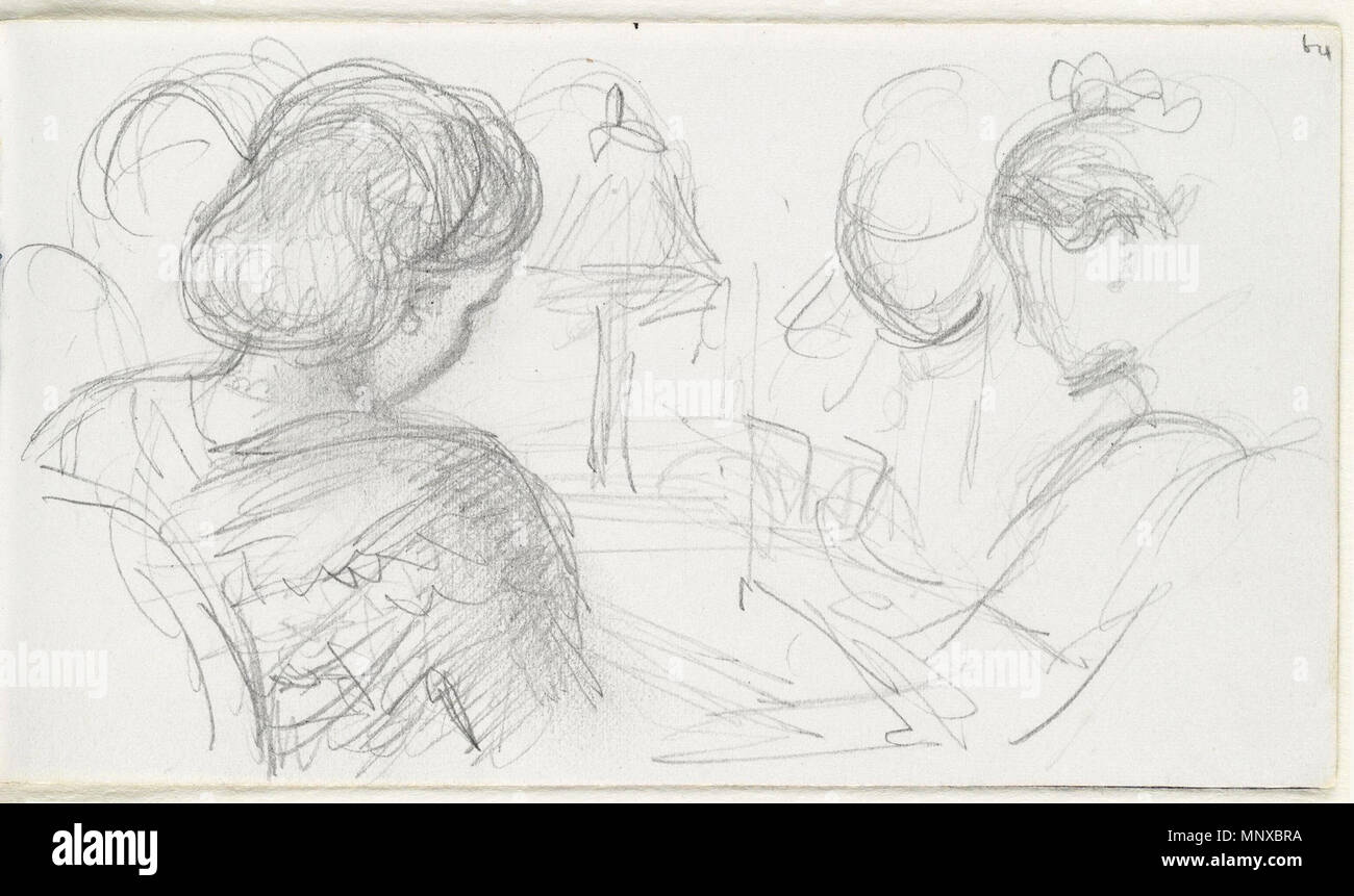 1127 schizzo di tre donne sconosciute da Louisa Anne (née Stuart), marchesa di Waterford Foto Stock