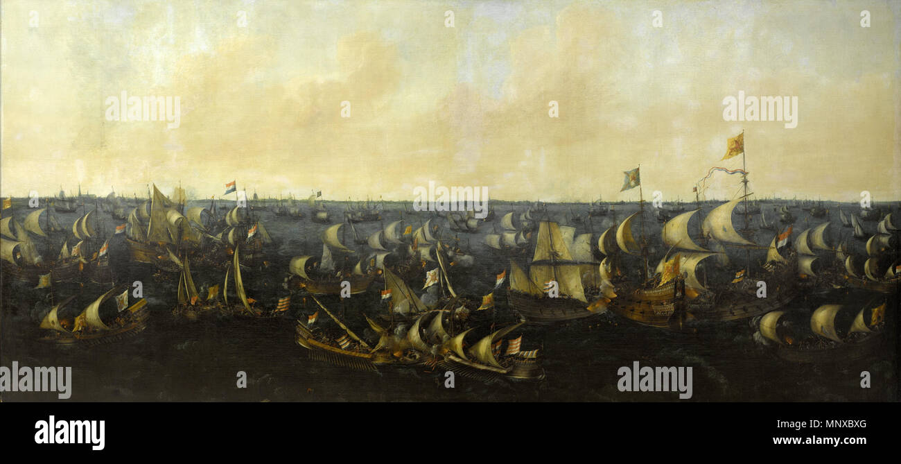 La battaglia a Zuiderzee, 1573.[1] titolo alternativo(s): la battaglia del Zuider Zee, 6 ottobre 1573: episodio degli ottanta anni di guerra.[2] 1621. 1128 scoria op de Zuiderzee, 6 oktober 1573 (Abraham de Verwer, 1621) Foto Stock